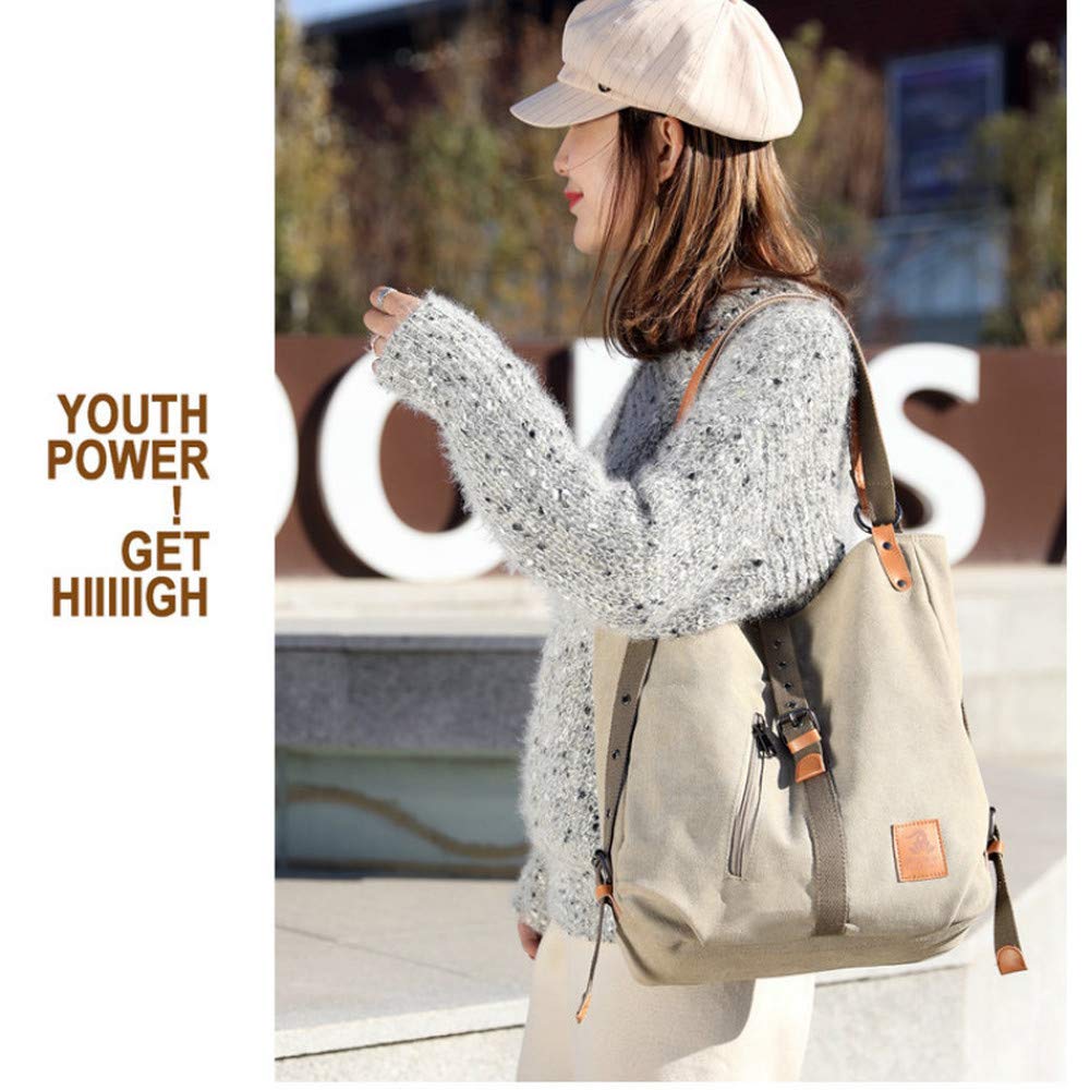 3-in-1 Convertible Canvas Purse for Women - Tote, Shoulder Bag & Backpack - Stylish Multipurpose Handbag for Work, Travel & Daily Use