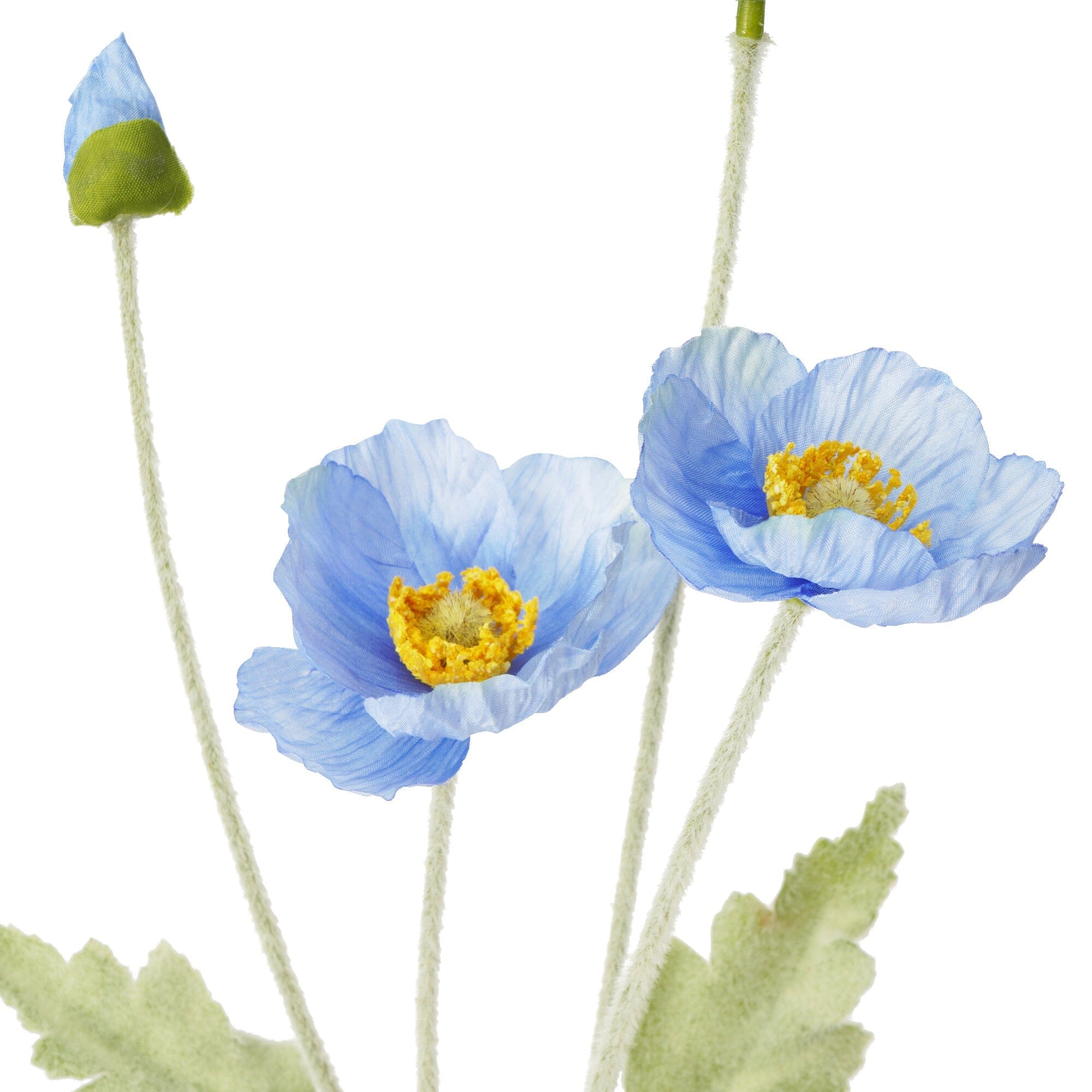 Small Blue Poppy Artificial Flowers - Realistic Floral Decor for Home, Office, Wedding & Event Centerpieces