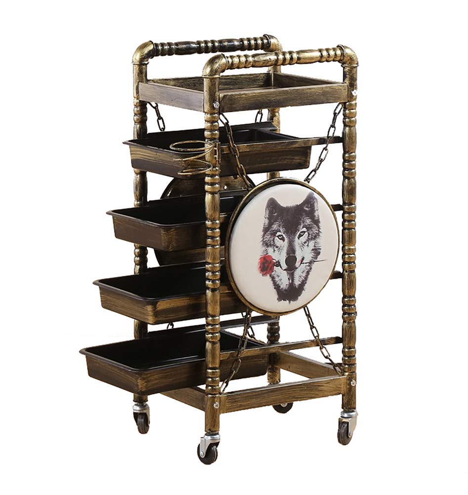 Professional 5-Drawer Barber Hairdressing Trolley with Hair Dryer Holder | Salon & SPA Beauty Storage Cart | Hair Coloring Tray & Tool Organizer | Perfect for Salon, Barbershop & Home Hair Styling