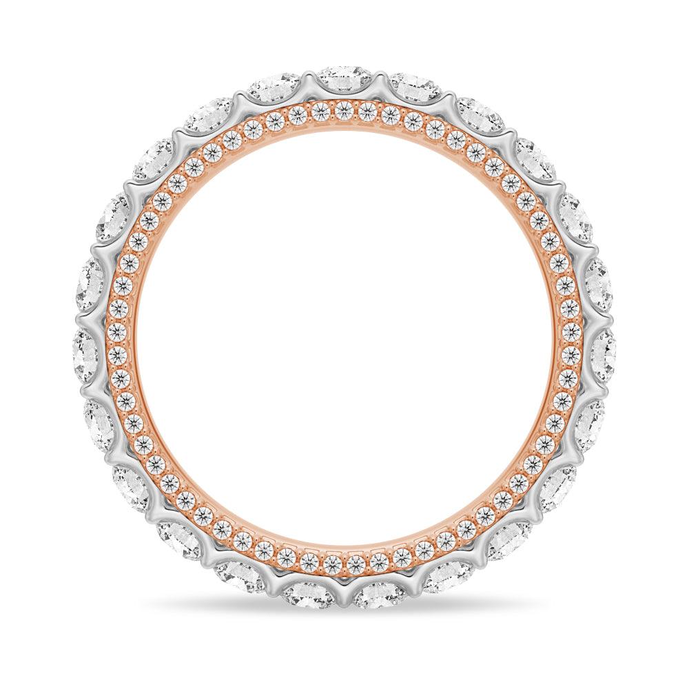 Two Tone Moissanite Wedding Band With Hidden Pave Diamonds - Elegant Bridal Ring for Women, Perfect for Engagement, Anniversary & Special Occasions