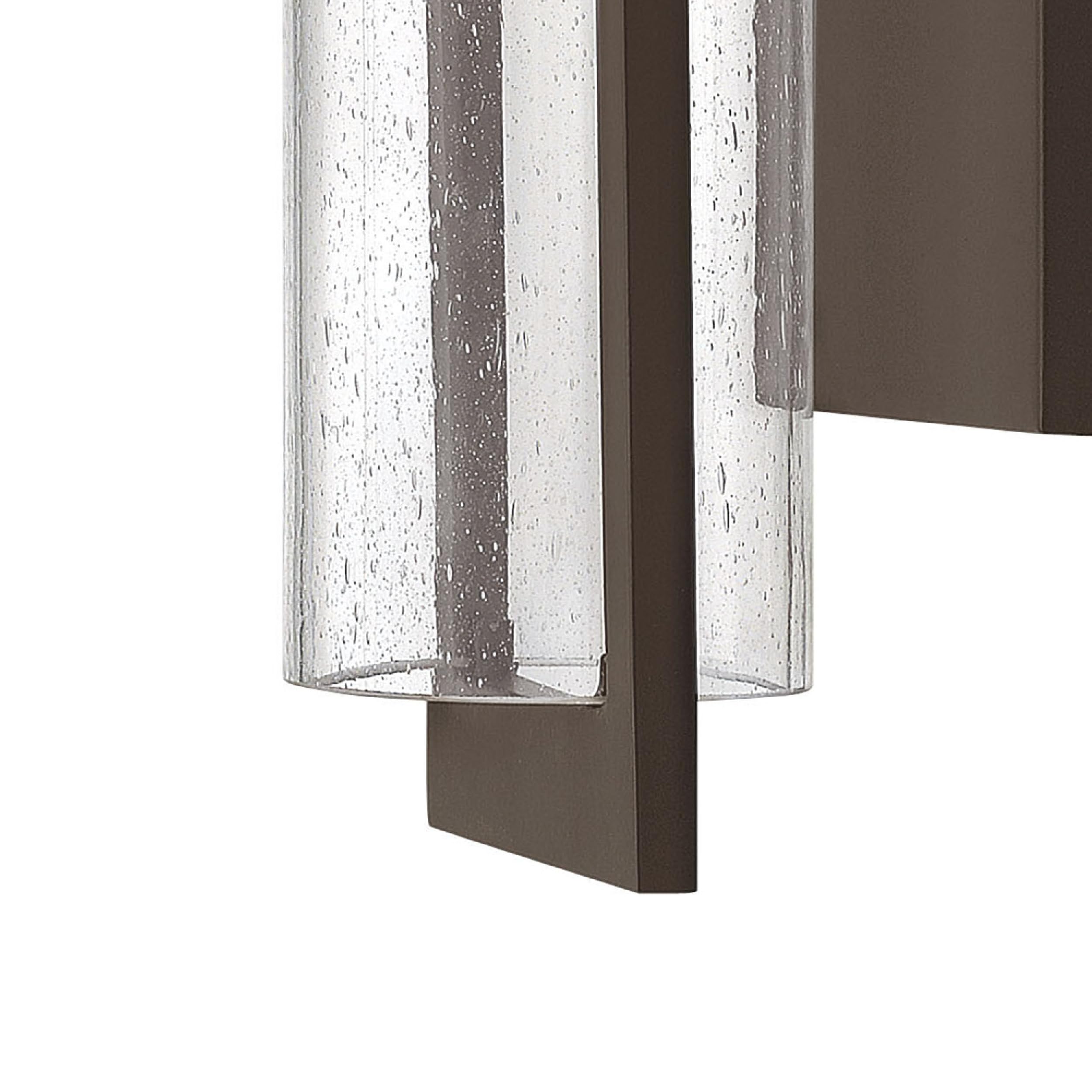Hinkley Shelter Medium Outdoor LED Wall Mount Lantern - Minimalist Design, Dark Sky Compliant, Solid Aluminum with Clear Seedy Glass in Buckeye Bronze - Perfect for Porch, Patio, and Garden Lighting