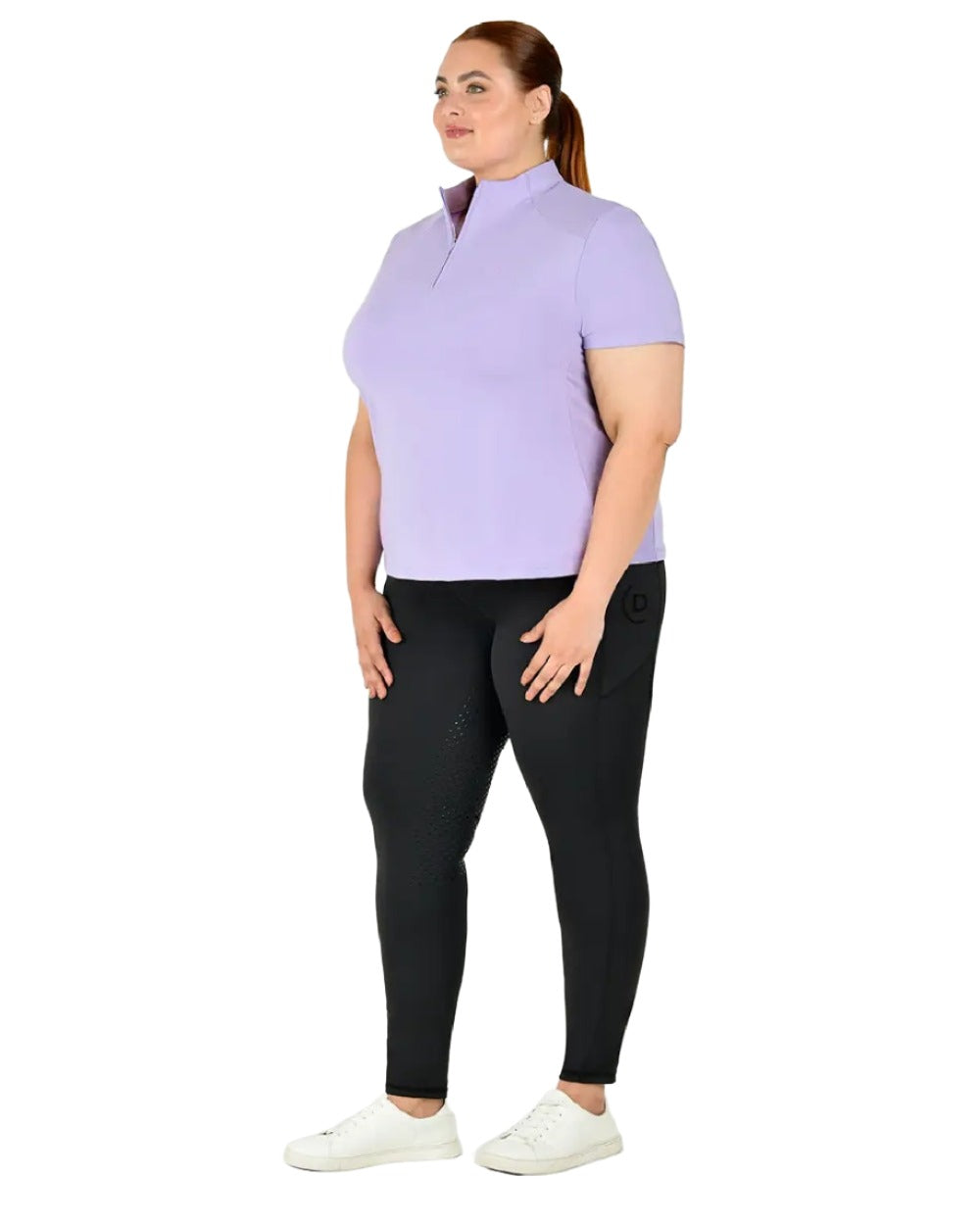 Dublin Curve Tabby Short Sleeve Equestrian Riding Top for Women - Perfect for Horseback Riding, Training & Outdoor Activities