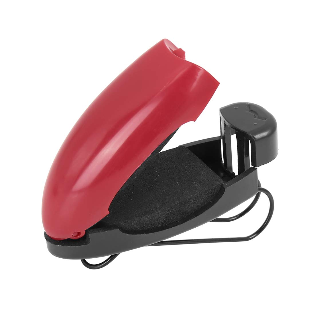 X AUTOHAUX 4-Piece Red & Black Plastic Car Sun Visor Clip - Universal Sunglasses & Card Holder for Sun Protection & Organization - Perfect for Road Trips, Commuting & Daily Driving