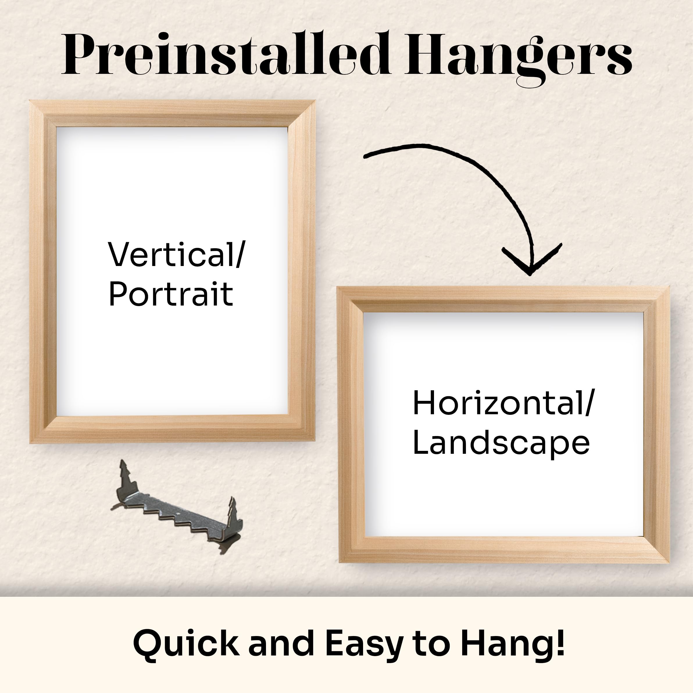 5x22 Inch Black Solid Wood Picture Frame - 0.75