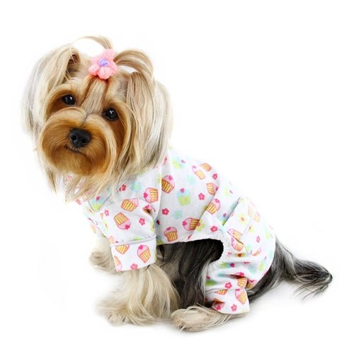 Cozy Cupcake Print Flannel Pajamas for Women - Soft & Warm Winter Sleepwear for Lounge & Bedtime
