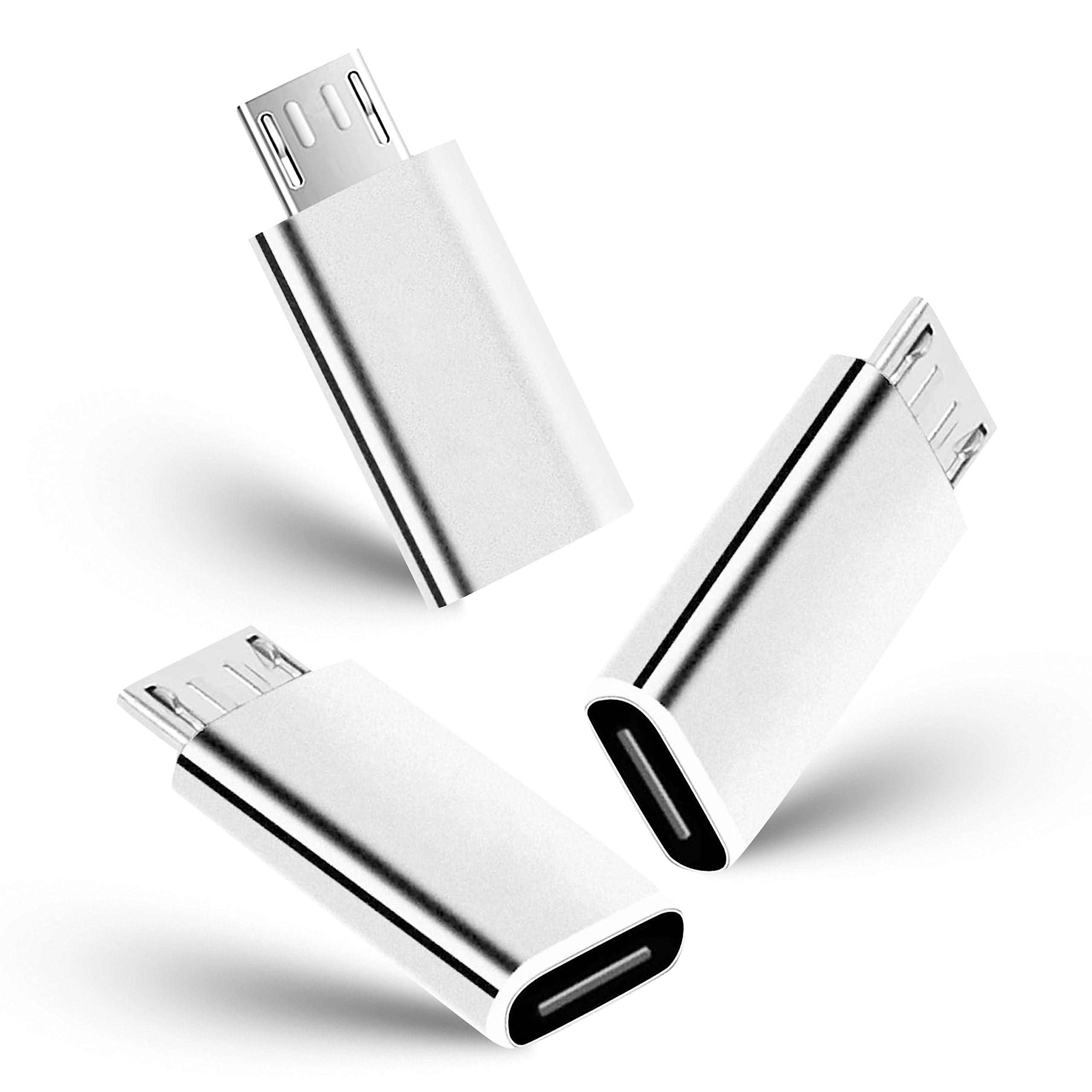 3-Pack USB C to Micro USB Adapter Cable - Fast Charging & Data Sync - Compatible with Samsung Galaxy, Android Phones, PS4 & More - Perfect for Home, Office & Travel Use
