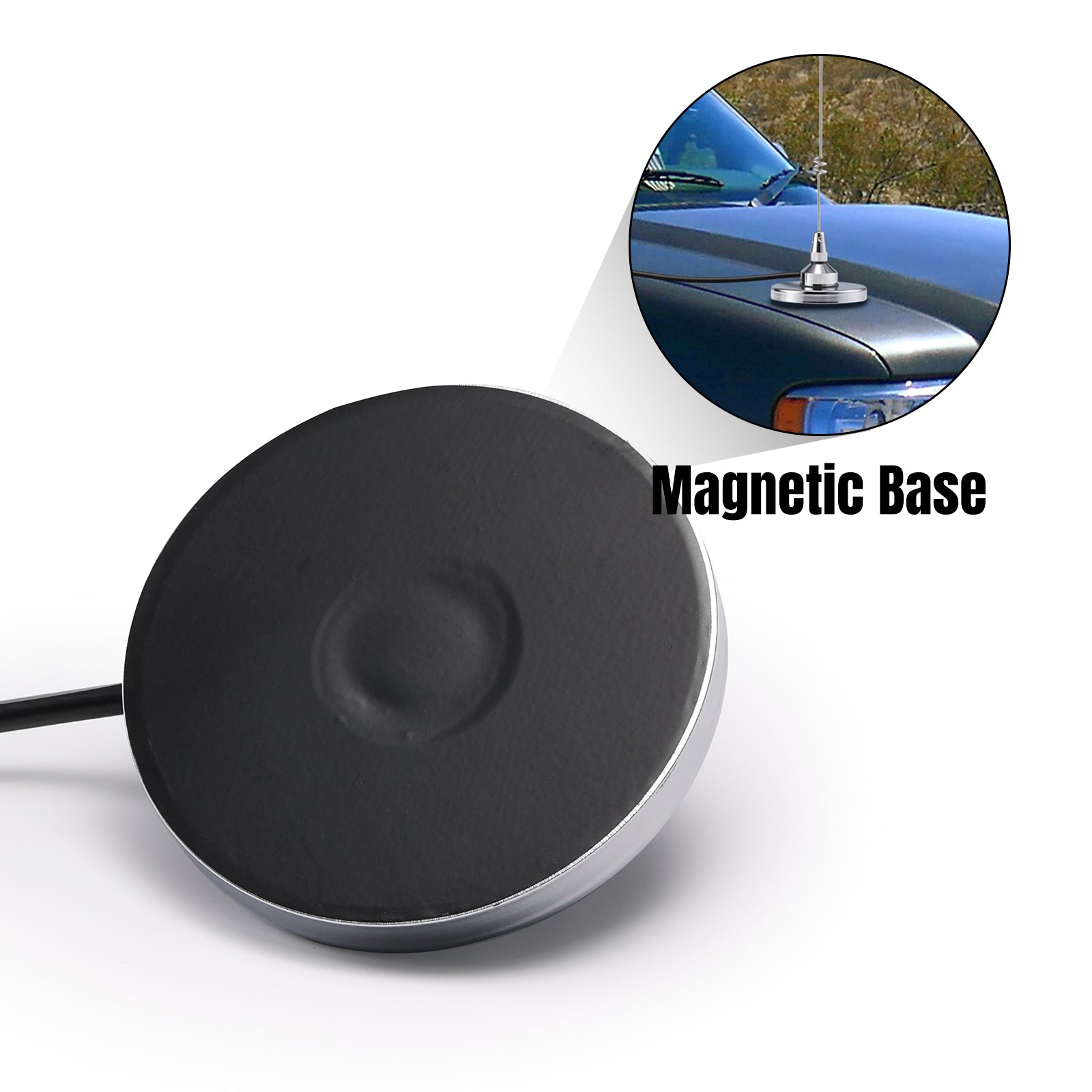 Radioddity RA UV712 VHF/UHF Dual Band Antenna Kit with PL-259 Connector & Magnetic Mount - 15ft Cable for Ham Radio, Emergency Communication, and Off-Road Adventures