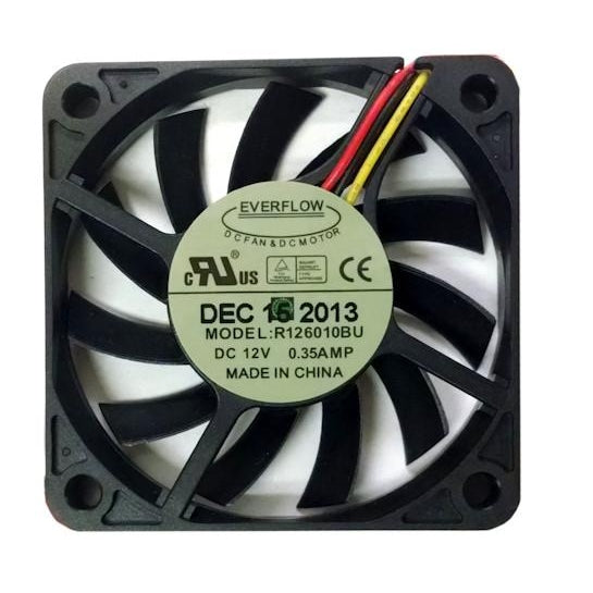Everflow 60x60x10mm Ultra High Speed 12V 3-Wire 3-Pin R126010BU Cooling Fan - Perfect for PC, Gaming Rig, Server & Electronic Cooling Solutions