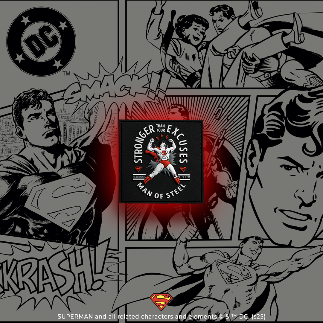 Superman Stronger Than Your Excuses Iron-On Patch - Motivational Embroidered Badge for Jackets, Bags & Hats - Fitness & Workout Inspiration