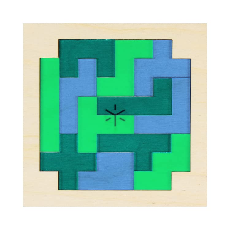 Earth Pentomino Puzzle - Wooden Brain Teaser & Educational STEM Toy for Kids & Adults - Perfect for Classroom, Home Learning & Family Game Night