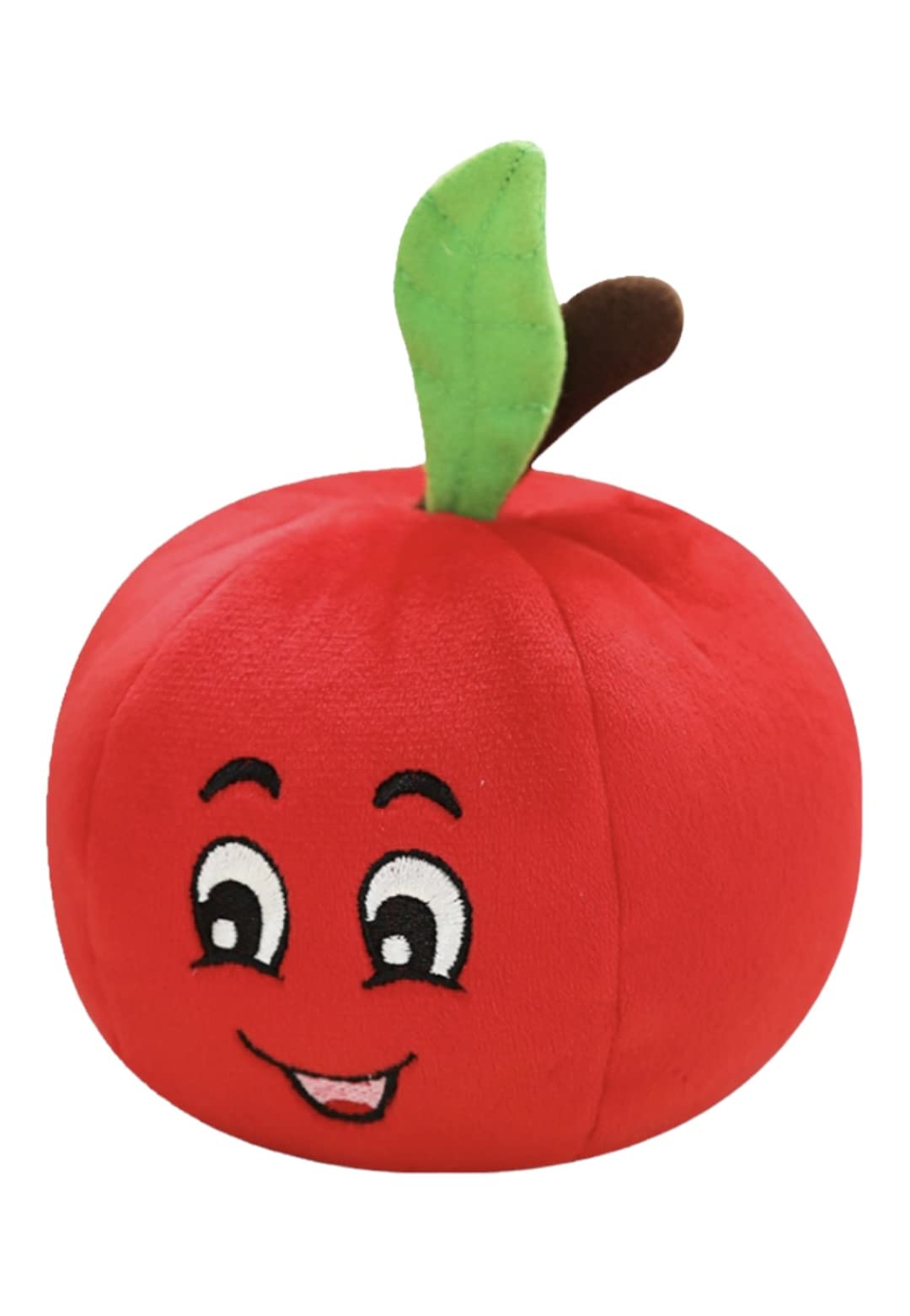 Tomato Shaped Plush Dog Toy with Squeaker for Medium & Large Dogs - Fun Chew Toy for Playtime, Training & Interactive Pet Games