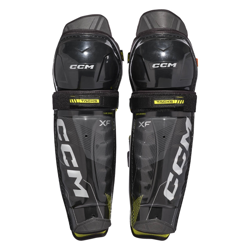 CCM Tacks XF Junior Hockey Shin Guards - Protective Gear for Youth Ice Hockey Players - Perfect for Games, Practices & Training Sessions