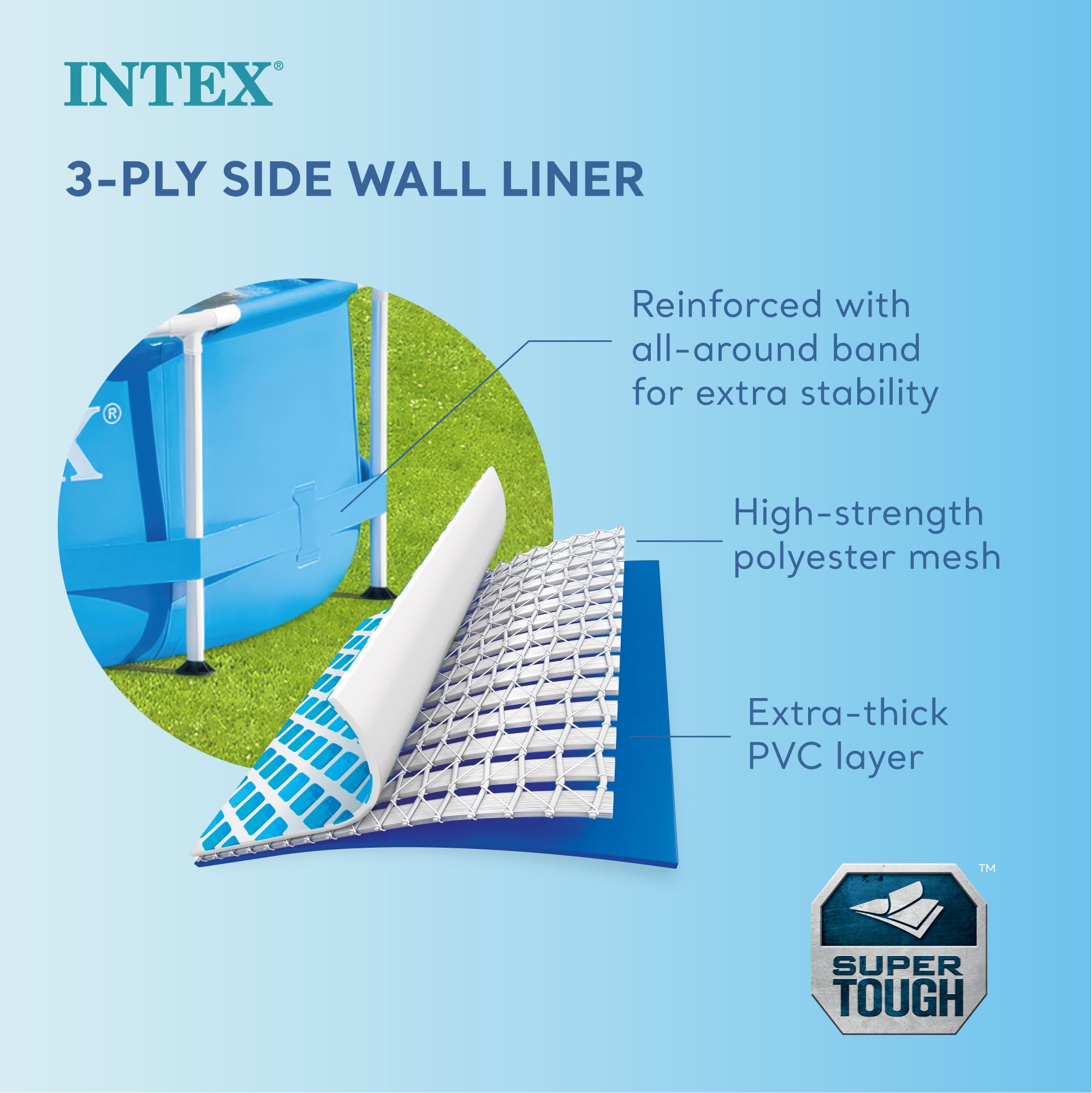 Intex 28200EH 10ft x 30in 4-Person Metal Frame Above Ground Round Swimming Pool - Easy Setup, No Pump Included | Perfect for Backyard, Family Fun & Summer Relaxation