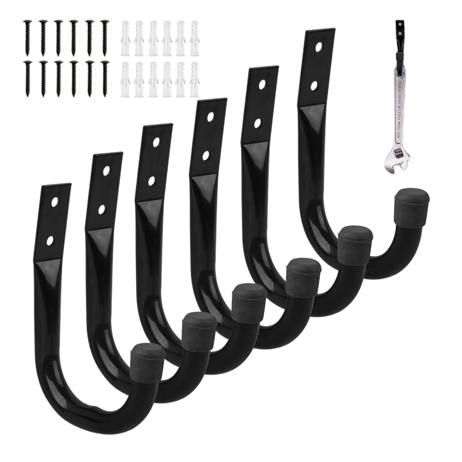 Heavy Duty Garage Ladder Hooks Set - Wall Mounted Storage Hooks for Ladders, Bikes, Hoses & Tools | Perfect for Garage Organization, Shed Storage & Workshop Use