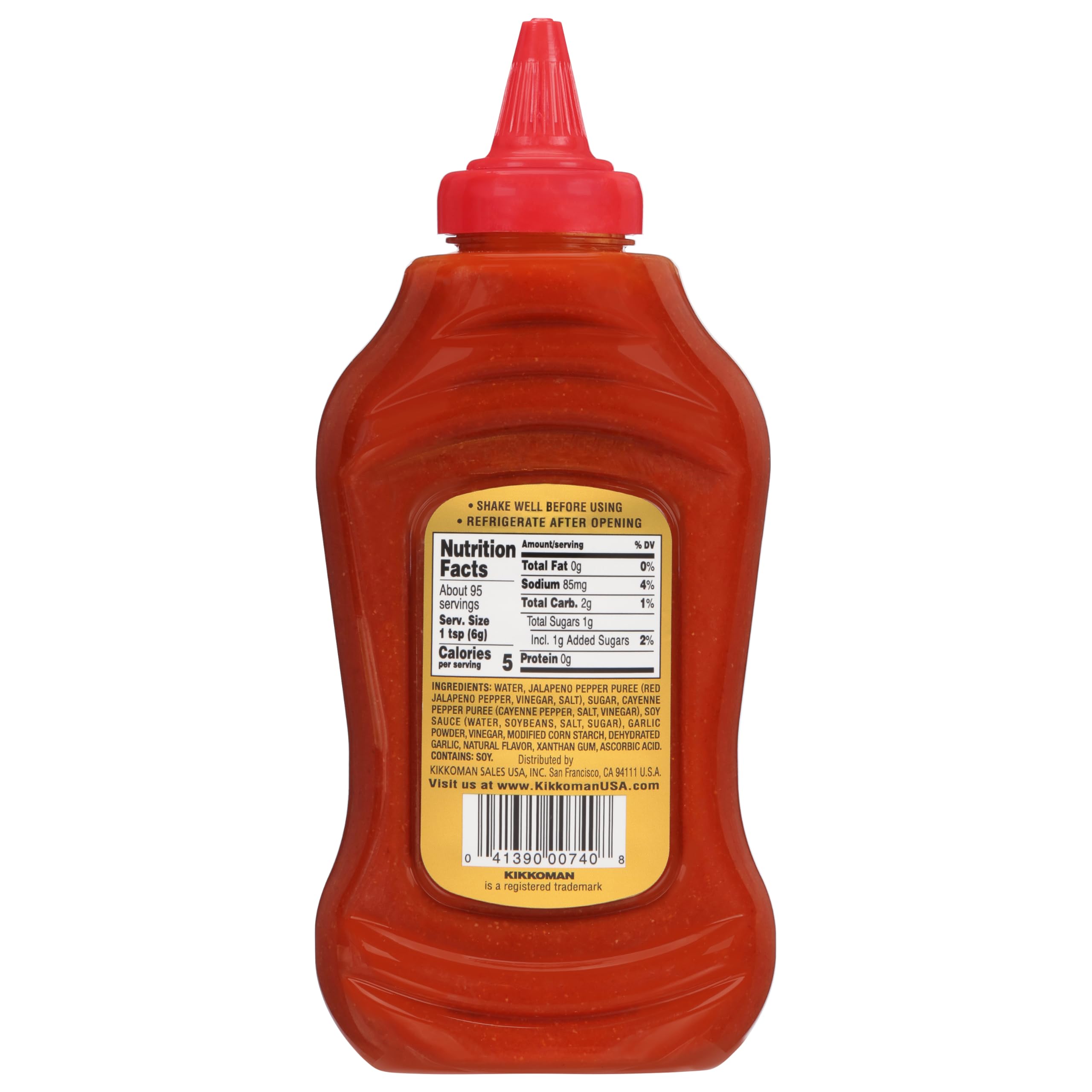 Kikkoman 00740 Gluten-Free Sriracha Hot Chili Sauce 20 oz - Spicy & Sweet Flavor with Kikkoman® Tamari Soy Sauce - Certified GF - Perfect for Asian Dishes, Stir-Fry, Marinades & Dipping Sauces
