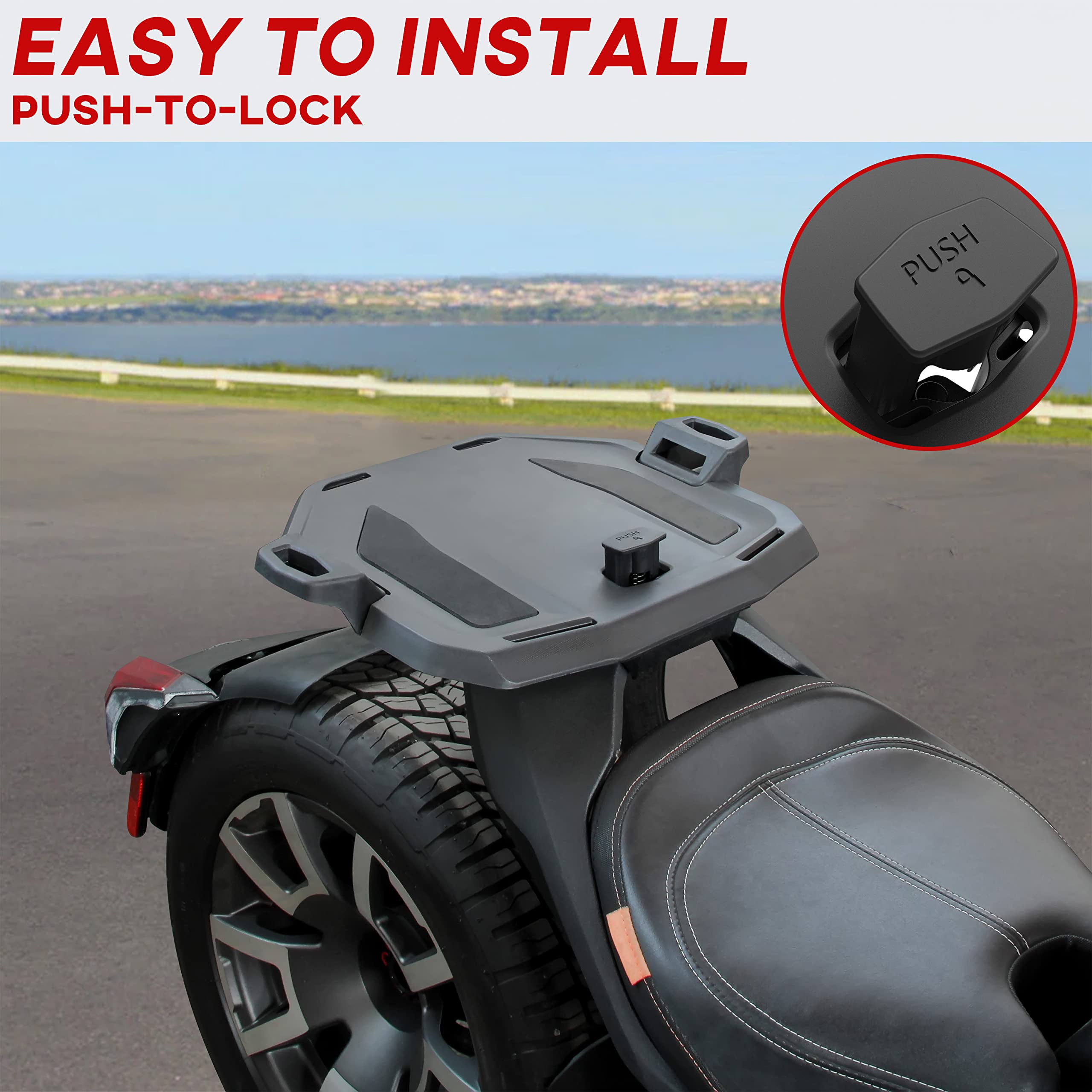 Can-Am Ryker Rear Rack Kit - SAUTVS Support Rack for Ryker 600, 900 Sport & Rally Edition Models (Replaces #219400965) | Durable Motorcycle Cargo Carrier for Storage & Adventure Accessories