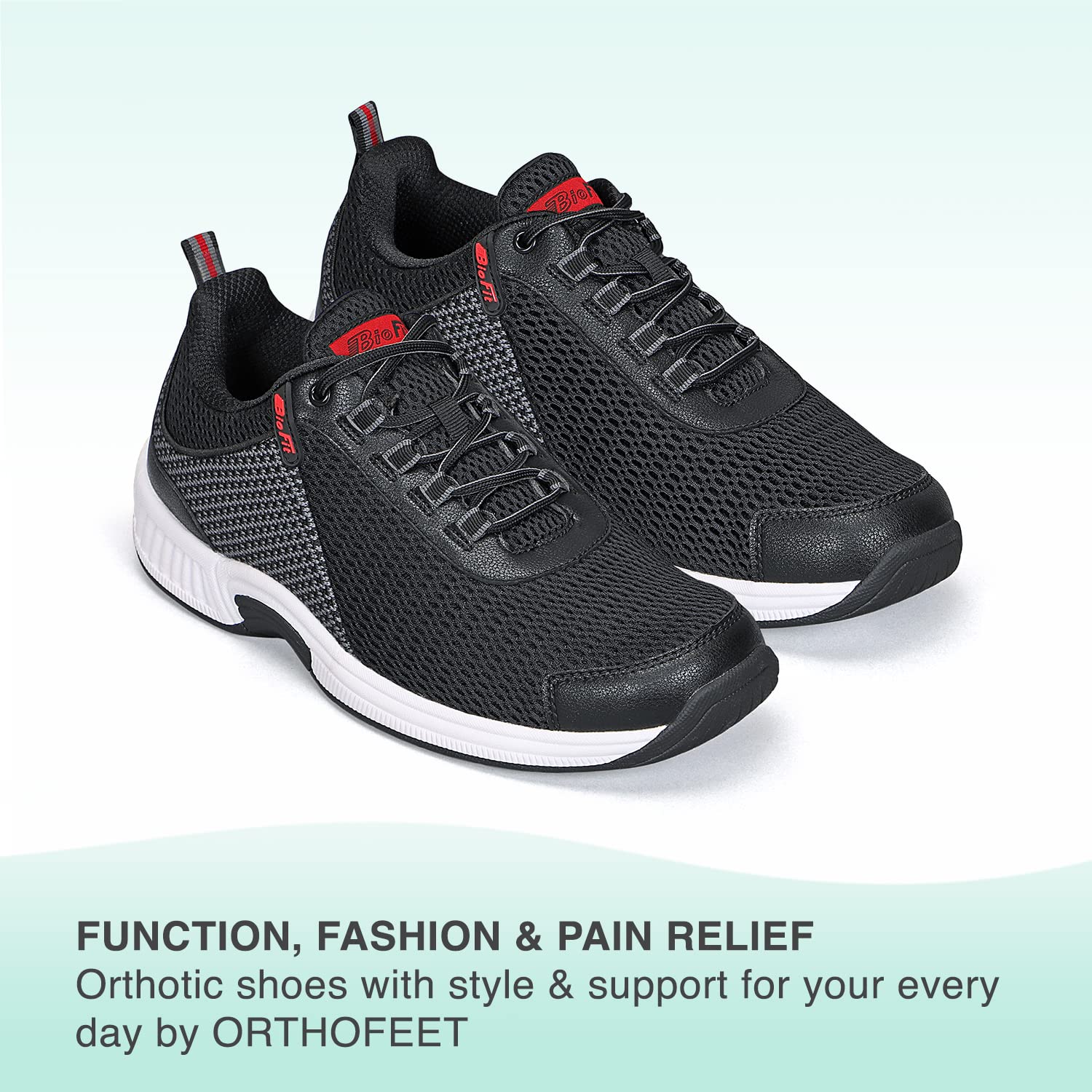 Orthofeet Men's Orthopedic Sneakers - Knit Edgewater Walking Shoes for Plantar Fasciitis & Foot Pain Relief - Comfortable Supportive Shoes for Work, Travel & Daily Wear