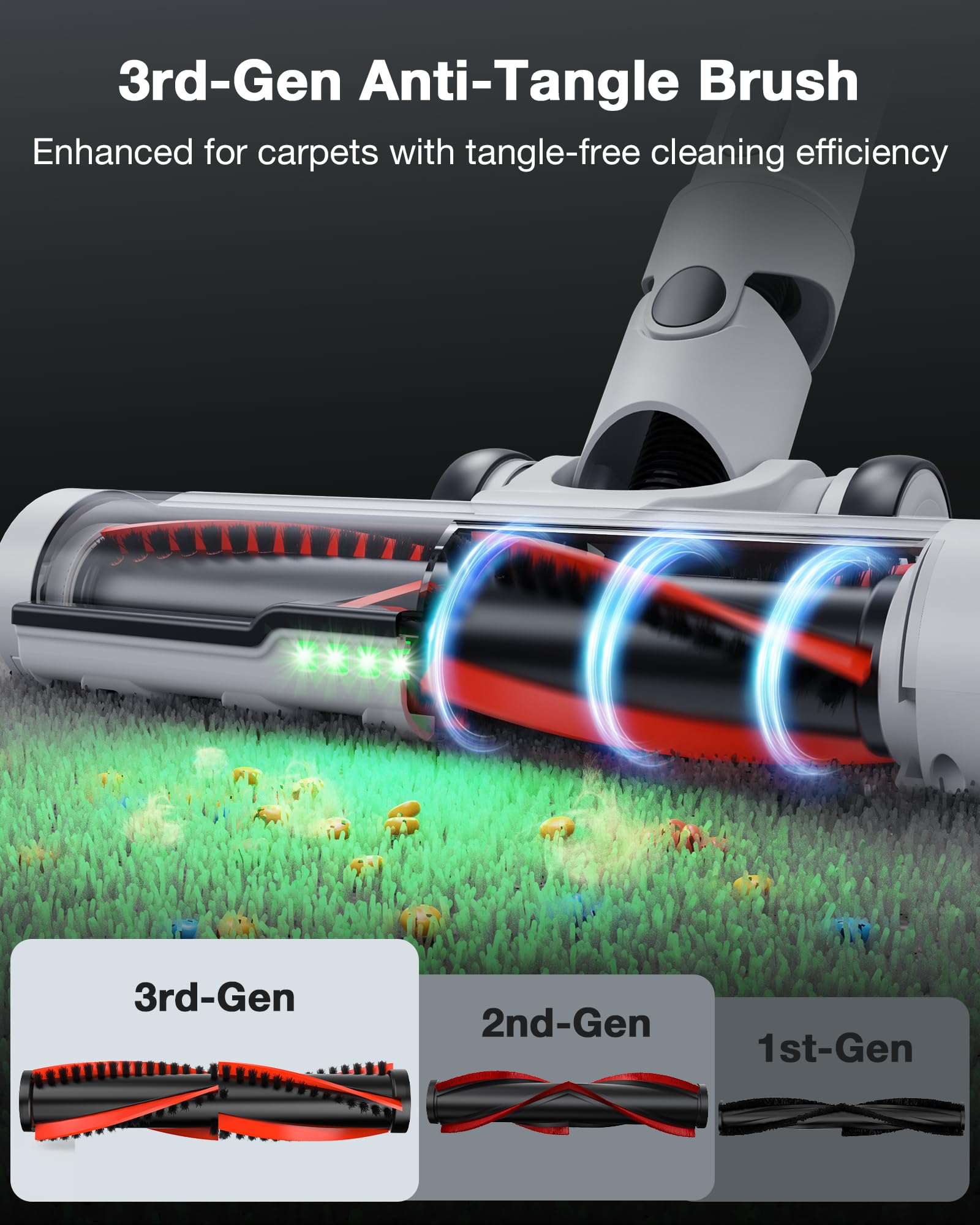 45KPA Cordless Stick Vacuum Cleaner - Rechargeable, Lightweight & Powerful for Carpets, Hardwood Floors & Pet Hair - 9-in-1 Multi-Surface Cleaning with Bendable Wand - Ultra Quiet for Home Use - Perfect for Daily Cleaning, Pet Owners & Allergy Sufferers