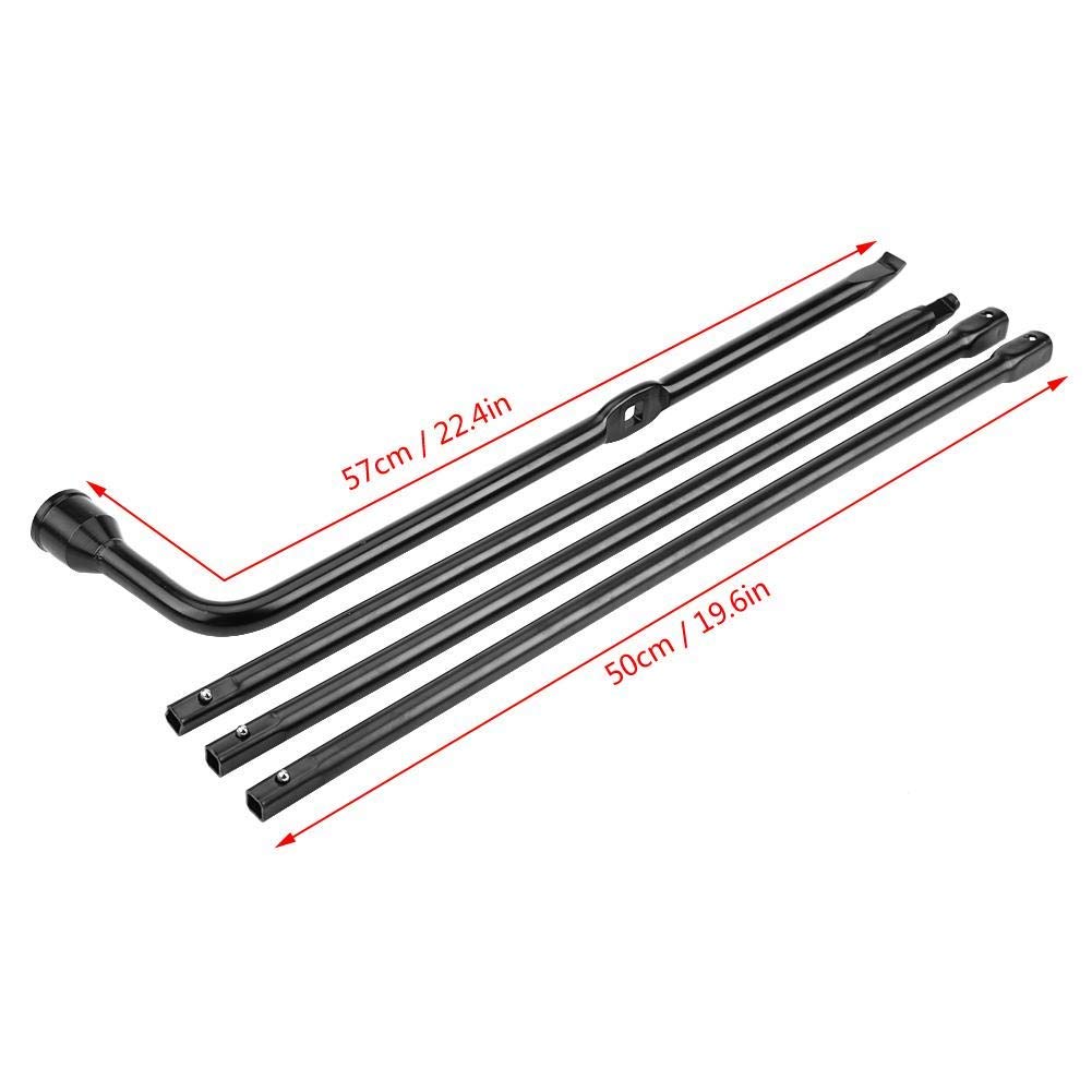 Heavy Duty Spare Tire Tool Kit - Black Iron Spare Tire Jack, Lug Nut Wrench & Handle with Leather Case - Fits Ford F250 F350 F450 F550 (2008-2016) - Perfect for Off-Roading, Truck Maintenance & Emergency Roadside Repairs