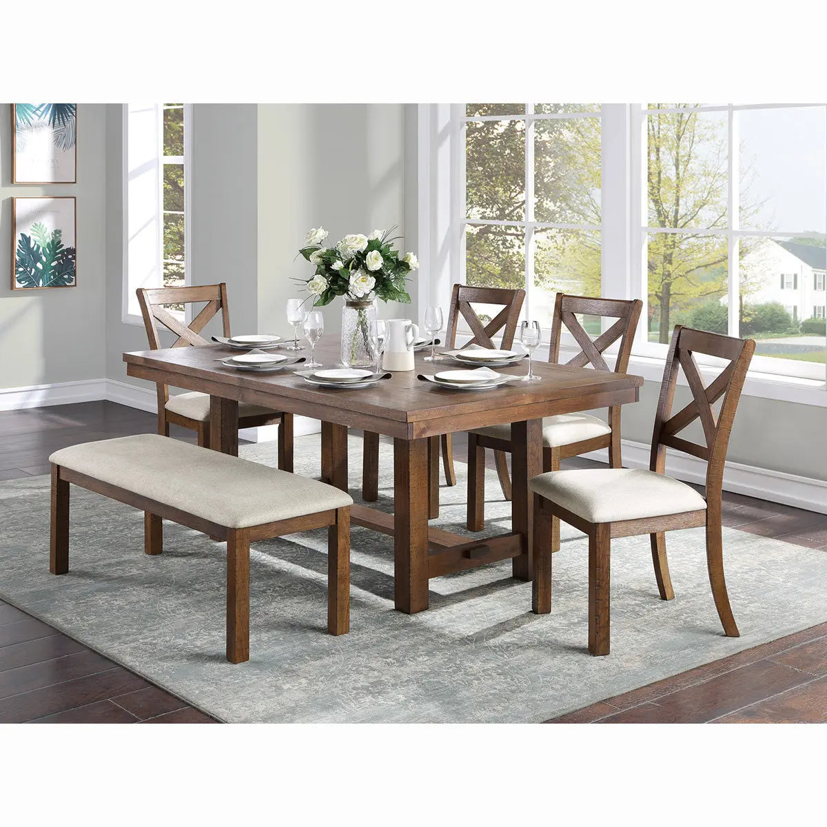 Bonner 5-Piece Dining Set 5808 - Modern Kitchen Table & Chairs for Small Spaces, Perfect for Apartments & Breakfast Nooks