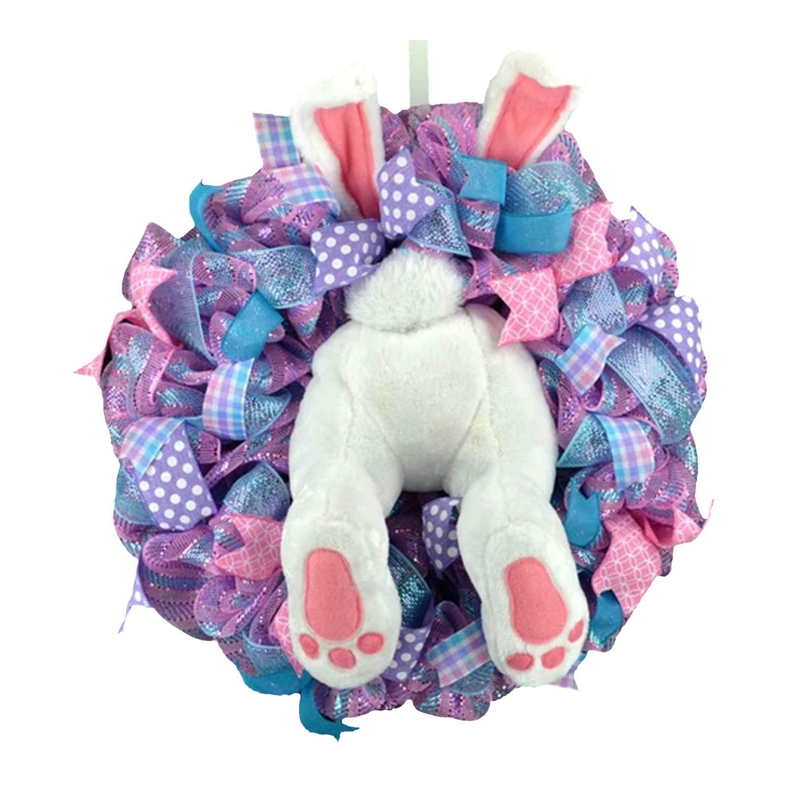 Pavxnon Easter Wreath for Front Door - Bunny Butt with Ears Outdoor Decor, Easter Garland & Spring Craft Supplies - Perfect for Easter Door Decorations, Spring Home Decor & Holiday Party Decorating
