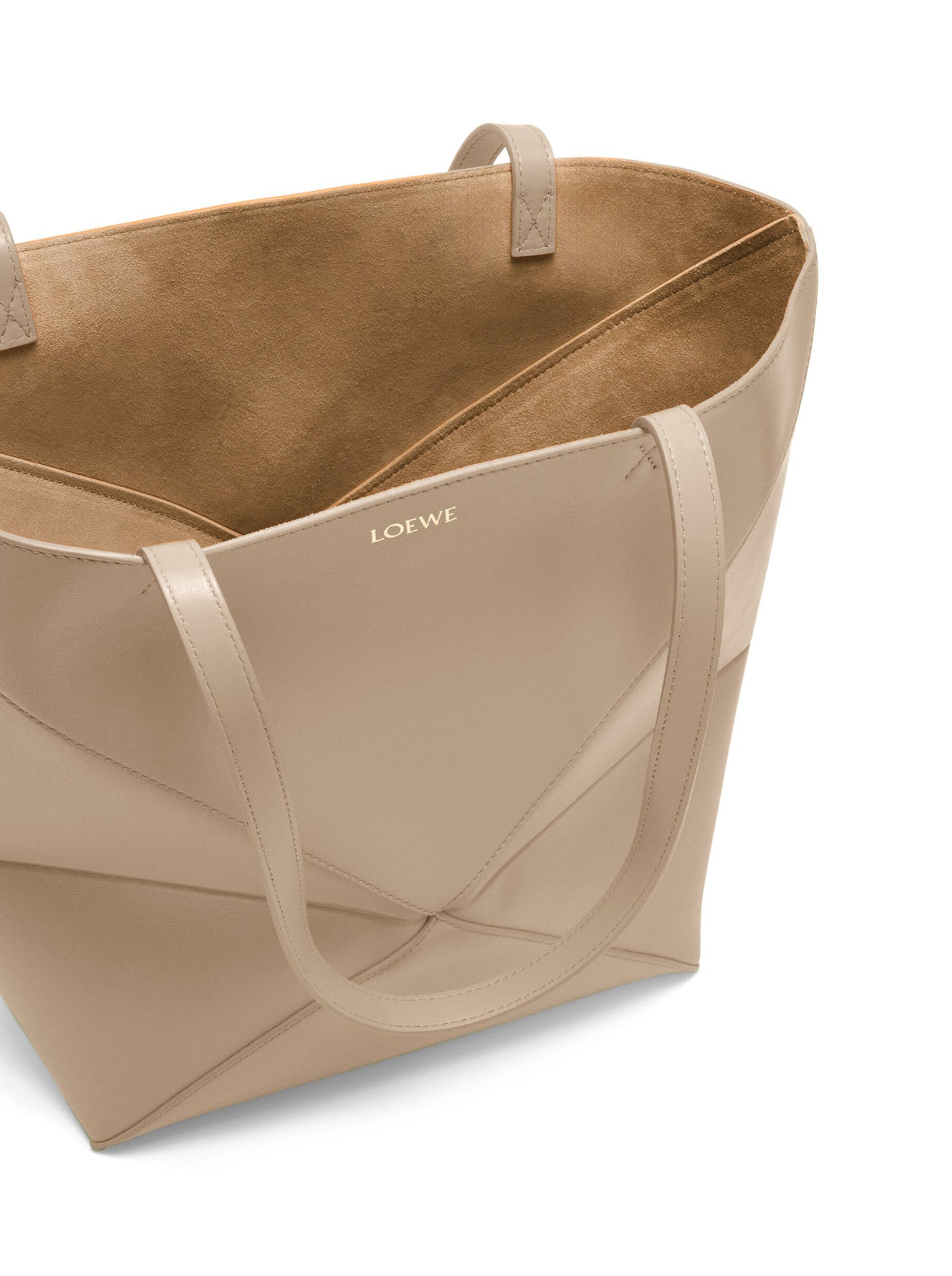 Premium Polished Calfskin Puzzle Fold Tote Bag - Stylish & Spacious for Work, Travel & Shopping