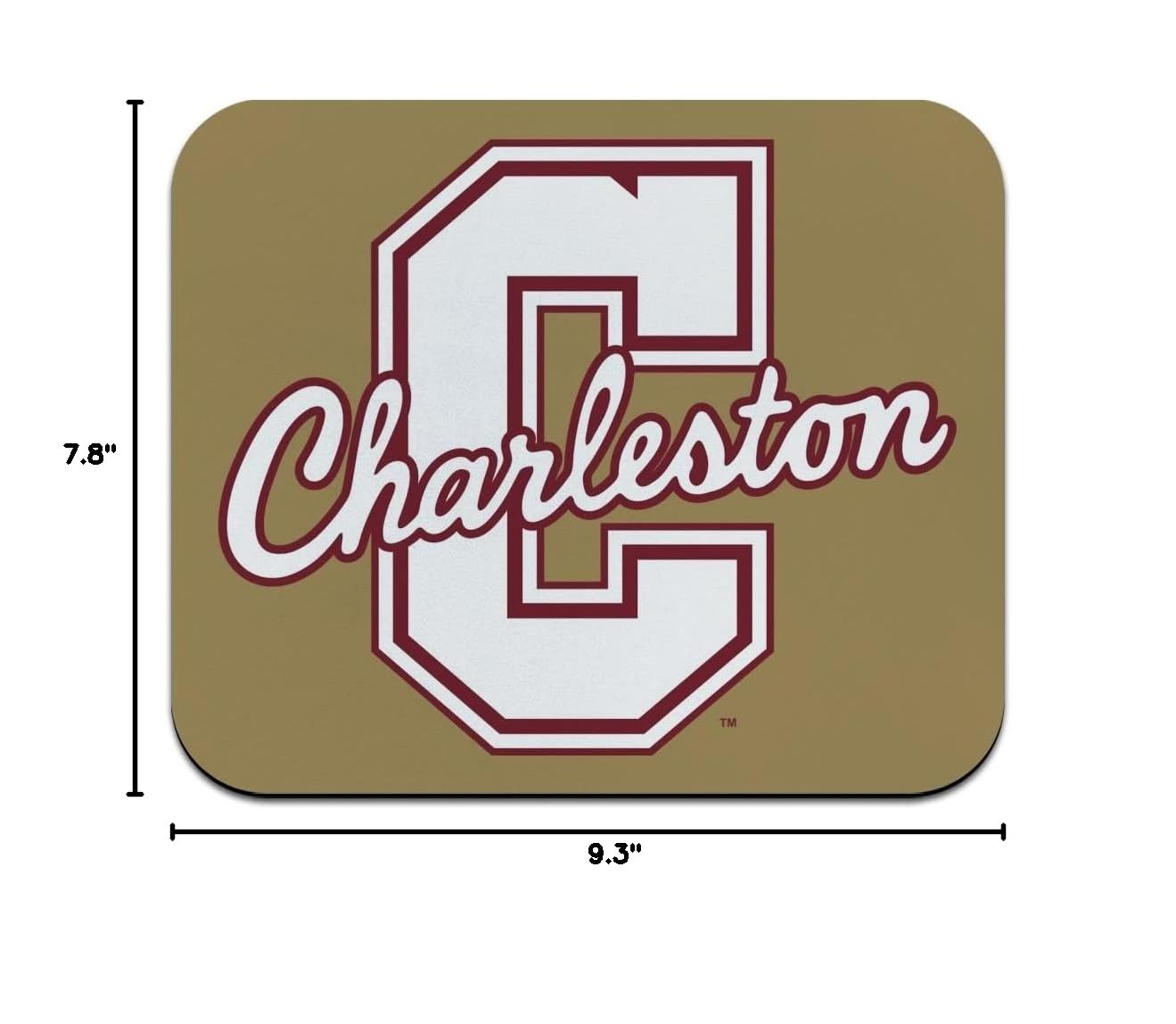 College of Charleston Secondary Low Profile Thin Mouse Pad - Non-Slip Gaming & Office Desk Mat for Computers, Laptops - Perfect for Dorm Rooms, Workstations & Home Offices