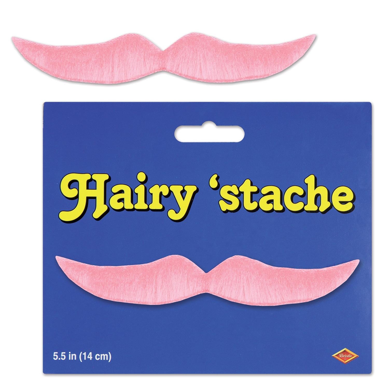 12 Pack Beistle Hairy Pink Mustache Costume Accessories - Fun Party Favors for Halloween, Themed Parties & Photo Booths