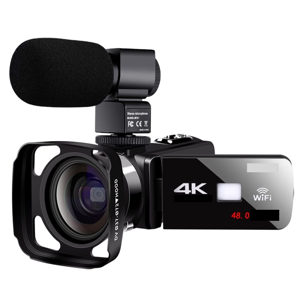 4K Night Vision Camcorder - 48MP Vlog Camera for Live Streaming & Photography (No SD Card) - Perfect for Travel & Events