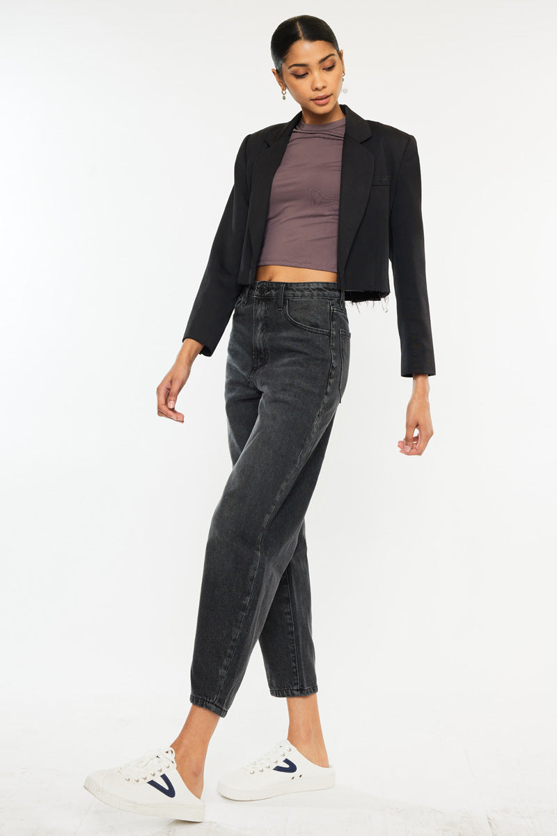 Ivy Ultra High Rise Balloon Fit Jeans for Women - Trendy Stretch Denim Pants, Comfortable & Flattering - Perfect for Casual Outings, Date Nights & Street Style Fashion