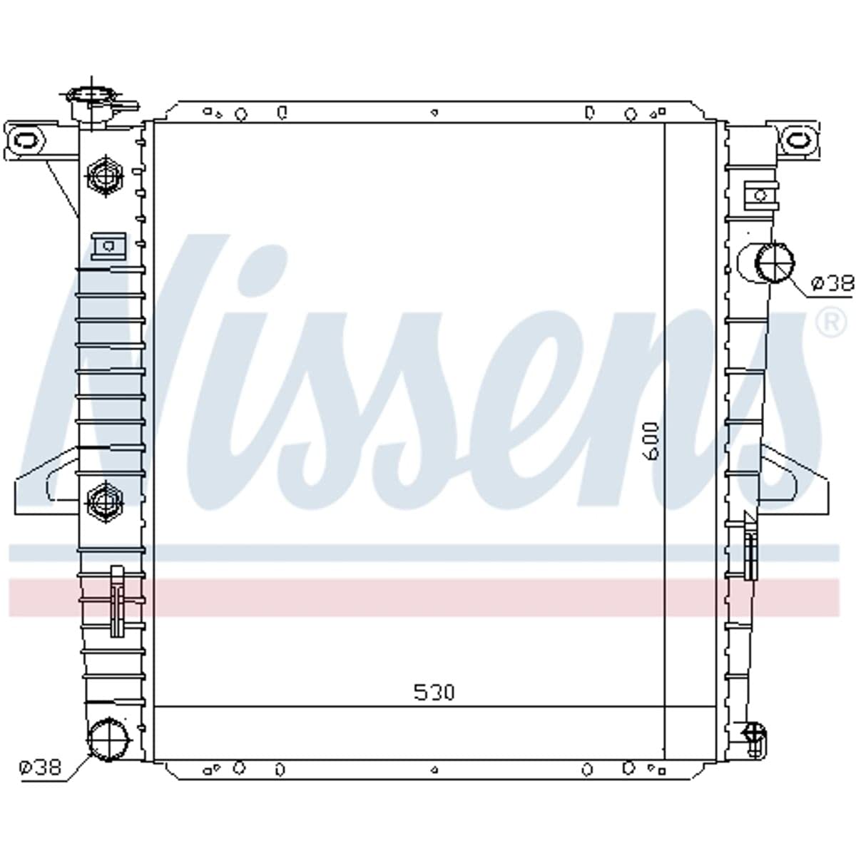 Nissens 69203 Radiator with Integrated Transmission Oil Cooler - High Performance Cooling for Ford, Chevy, Dodge - Perfect for Off-Road & Towing