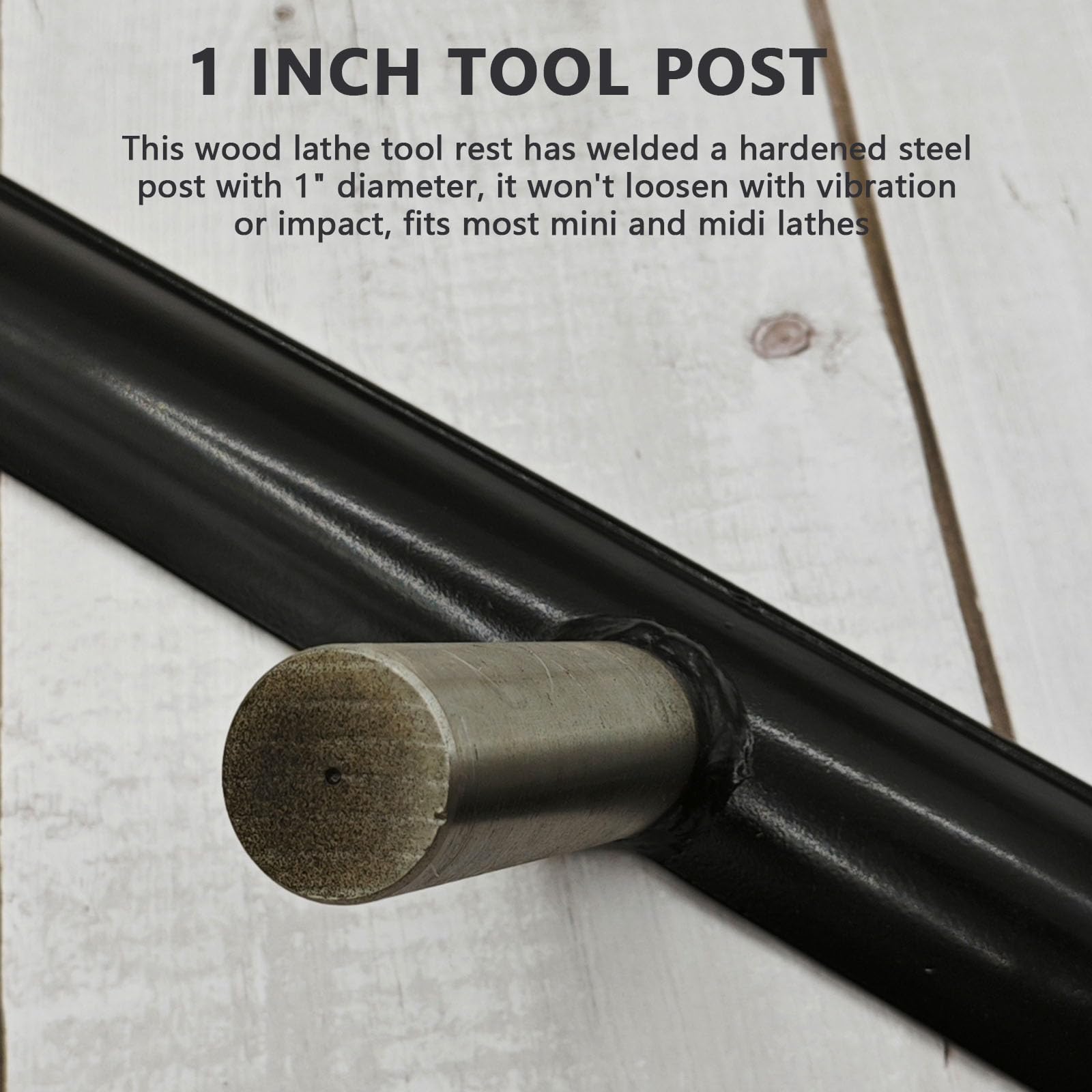 12 Inch Stainless Steel Wood Lathe Tool Rest with 1 Inch Post - Heavy Duty Lathe Tool Rest for Woodturning, Bowl Turning & Spindle Work - Perfect for Woodworking & DIY Projects