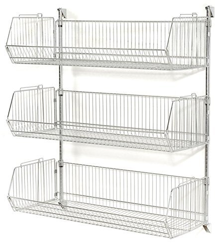 Adjustable Chrome Wire Basket Shelving Unit - 36