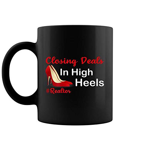 Women's 'Closing Deals in High Heels' Motivational Coffee Mug - 11 Oz Ceramic Cup - Perfect for Office, Boss Gifts & Coffee Lovers