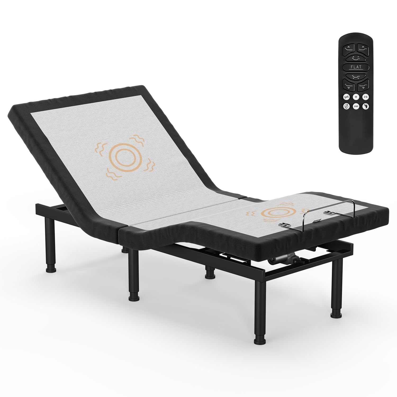 Twin XL Adjustable Bed Base Frame with 3-Speed Massage & USB Ports - Wireless Remote, Zero Gravity & Height Adjustment - Perfect for Home, Office & Guest Room Comfort