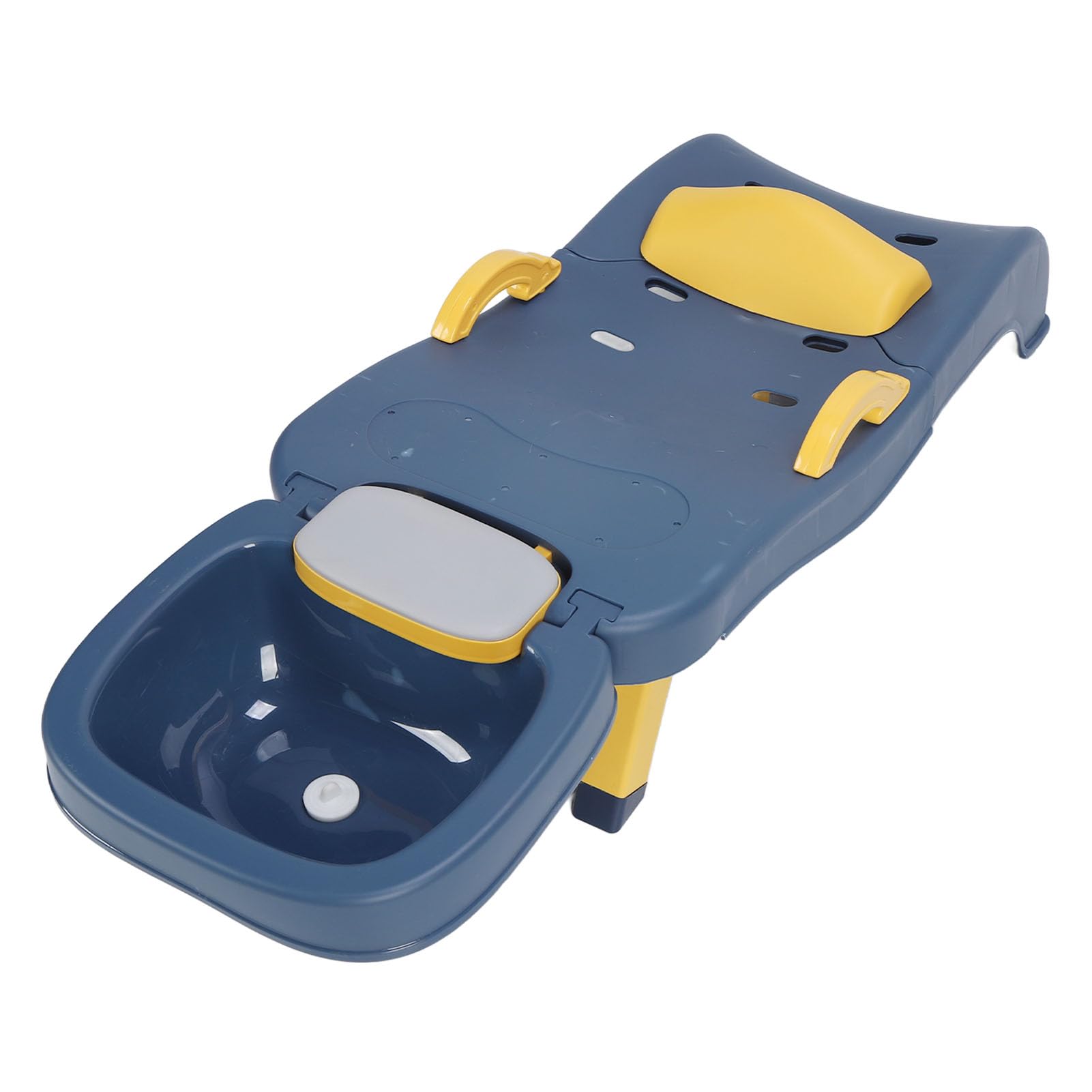 **Heavy Duty Kids Hair Washing Chair - Foldable Shampoo Chair with Basin for Toddlers & Children 0-10 Years (110.2 lbs Capacity, Blue) - Perfect for Home Bathing & Salon Use**
