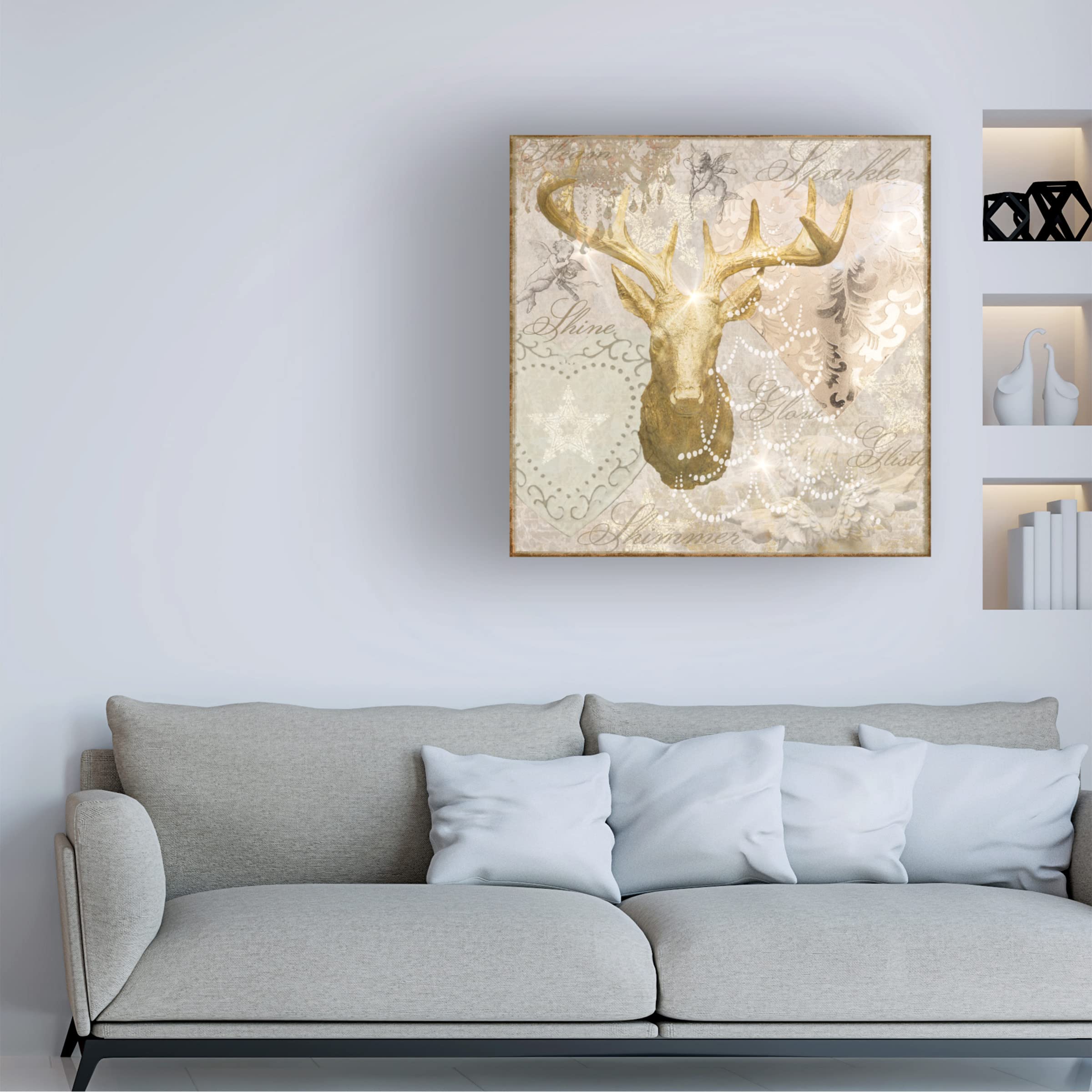 Trademark Fine Art 'Shine' Canvas Wall Art by Cora Niele - Modern Abstract Painting for Living Room, Bedroom & Office Decor