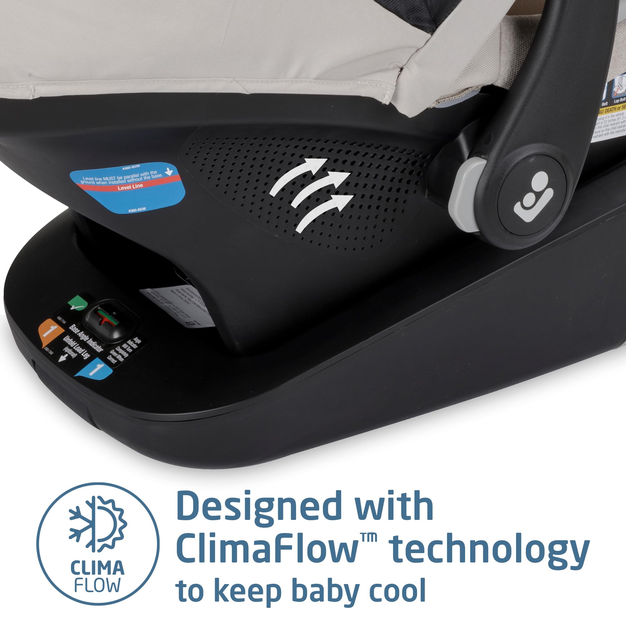 Maxi-Cosi Mico Luxe+ Infant Car Seat with Base - Lightweight Baby Carrier & Convertible Car Seat for Newborns, Desert Wonder - Perfect for Travel, Daily Commutes & Family Outings