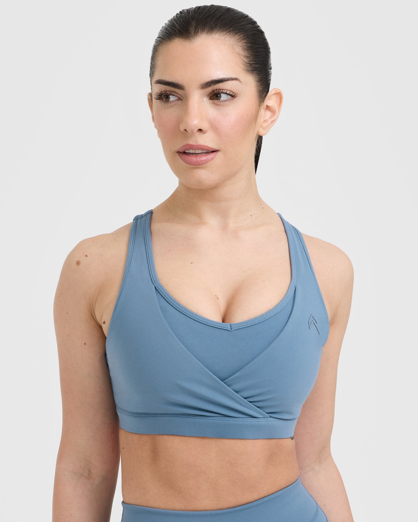 High Support Sports Bra for Women - Moonstone Blue | Seamless Workout Top for Running, Yoga & Gym | Breathable & Comfortable Activewear