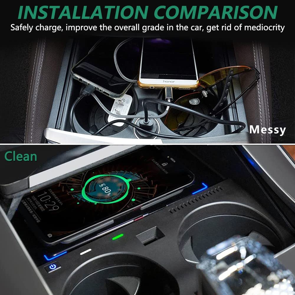 **15W Qi Fast Wireless Car Charger for BMW X5 X5M X6 X6M (2019-2022) - G05/G06 Center Console Accessory | Compatible with Original BMW NFC | Perfect Gift for BMW Owners | Ideal for Commuting, Road Trips & Daily Driving**