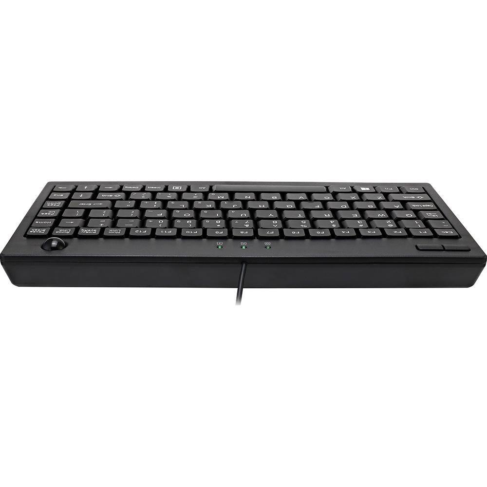 Adesso EasyTrack 310 Mini Trackball Keyboard - Ergonomic USB Wired Keyboard with Built-in Trackball for PC, Mac, Laptop - Compact Design for Office, Gaming & Home Use