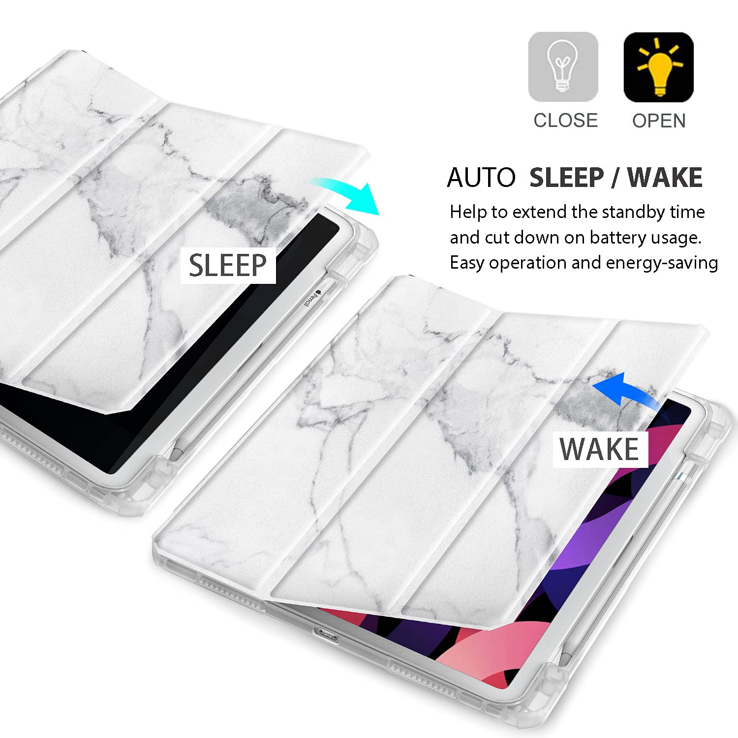 Gahwa Protective Case for iPad Air 4th Generation (2020 Model) 10.9 Inch - Slim Fit Shockproof Cover with Auto Sleep/Wake - Perfect for Work, School & Travel