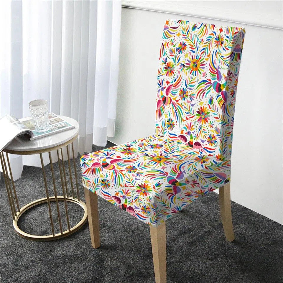 Birds of Paradise Chair Covers - Tropical Floral Design Slipcovers for Dining Chairs, Wedding Decor & Home Party Decorations - Perfect for Indoor/Outdoor Events