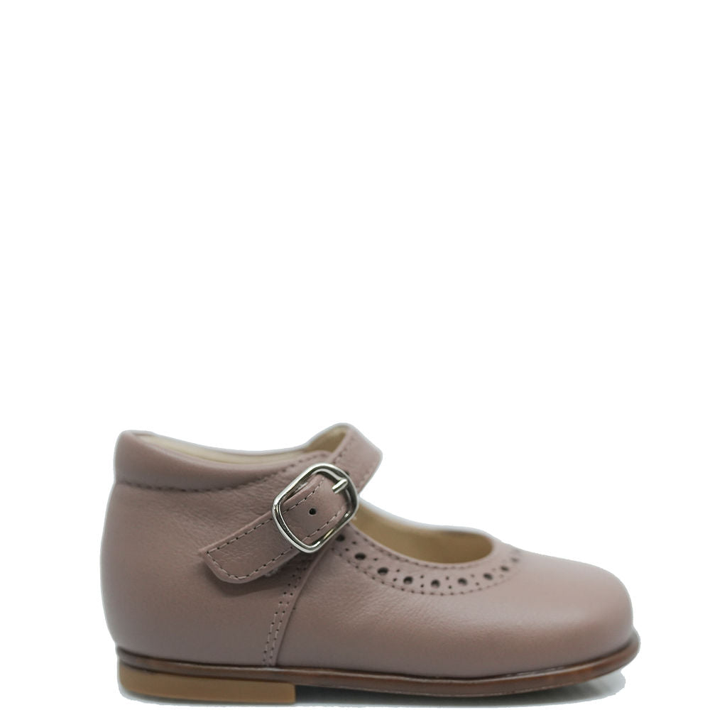 Beberlis Rose Pink Perforated Baby Mary Jane Shoes - Soft Leather First Walkers for Girls 6-12 Months | Perfect for Special Occasions, Photo Shoots & Everyday Wear