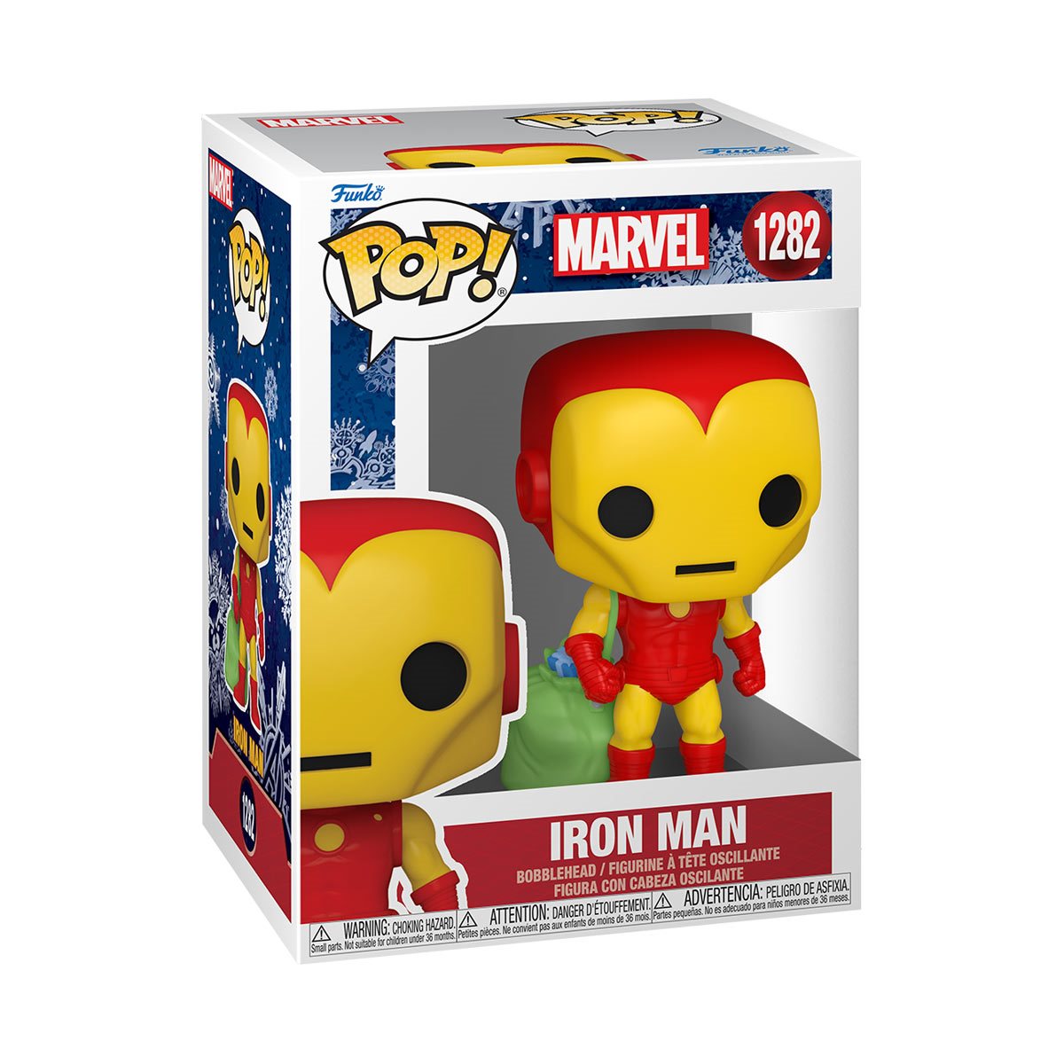 Marvel Holiday Iron Man Action Figure with Gift Bag - Perfect for Christmas Decorations & Superhero Collectibles