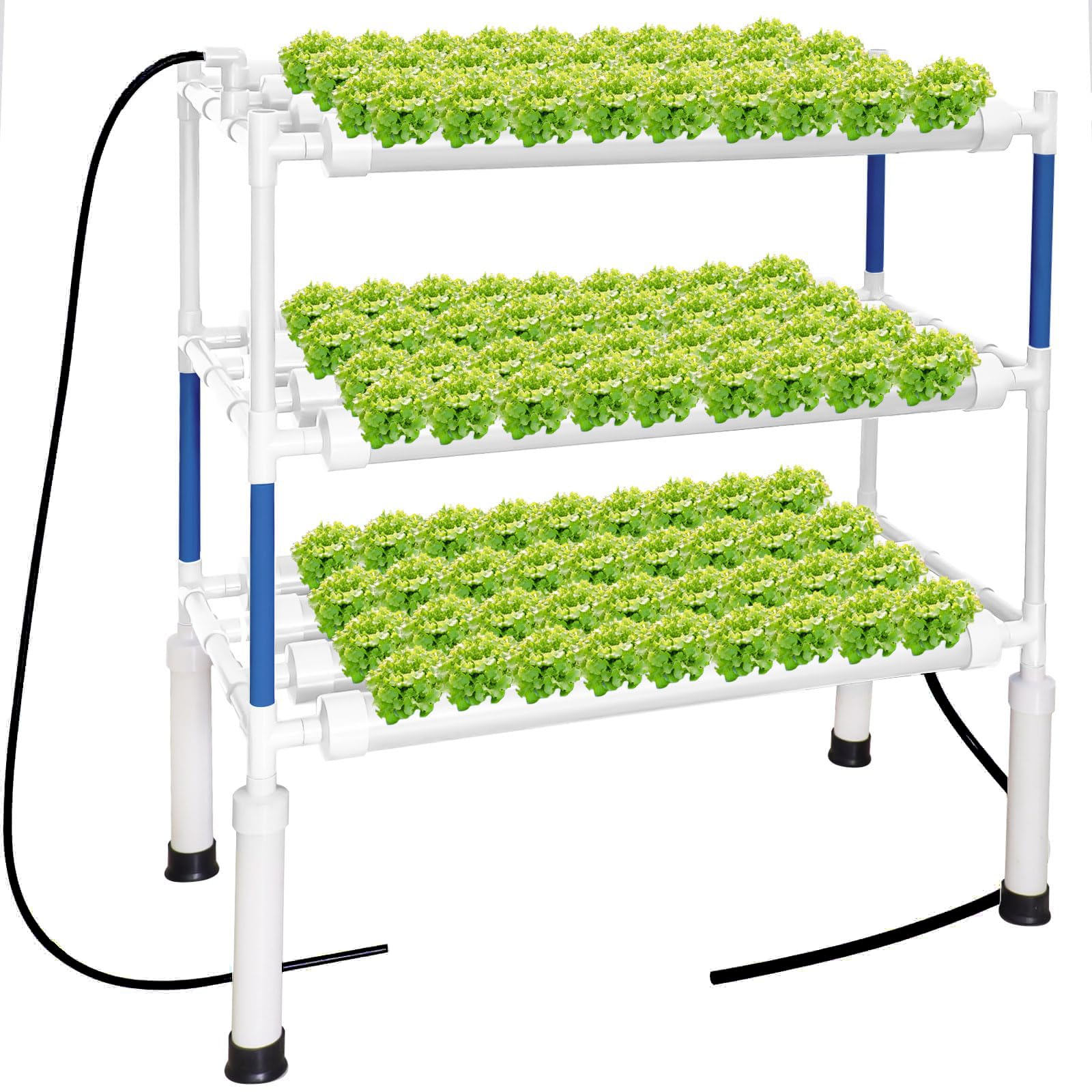 Hydroponic Growing System Kit - 108 Plant Sites, 3-Layer Food Grade PVC-U Pipes for Indoor Gardening - Grow Vegetables, Flowers, Fruits & Herbs Easily (Upgraded Version) | Perfect for Home, Apartment & Urban Farming