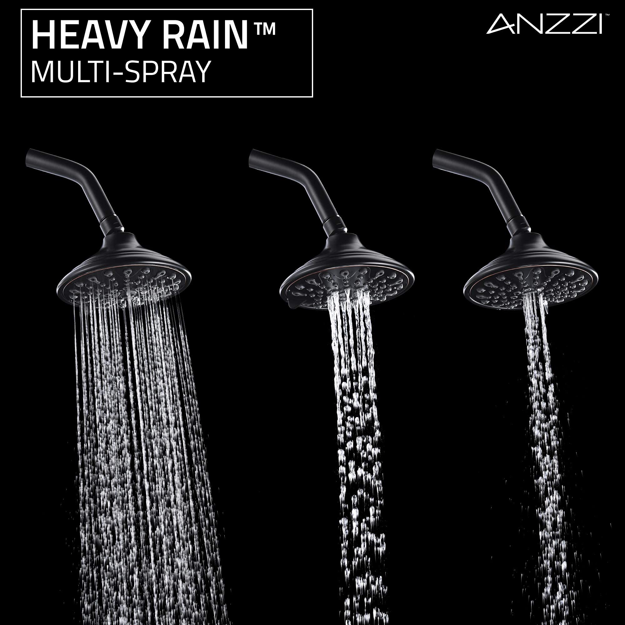 ANZZI Mesto Luxury Single Handle Wall Mounted Shower System - Oil Rubbed Bronze Rain Shower Head, Valve & Tub Faucet Combo Set for Bathroom (SH-AZ035) | Perfect for Modern Master Bathrooms & Spa-Like Shower Experience