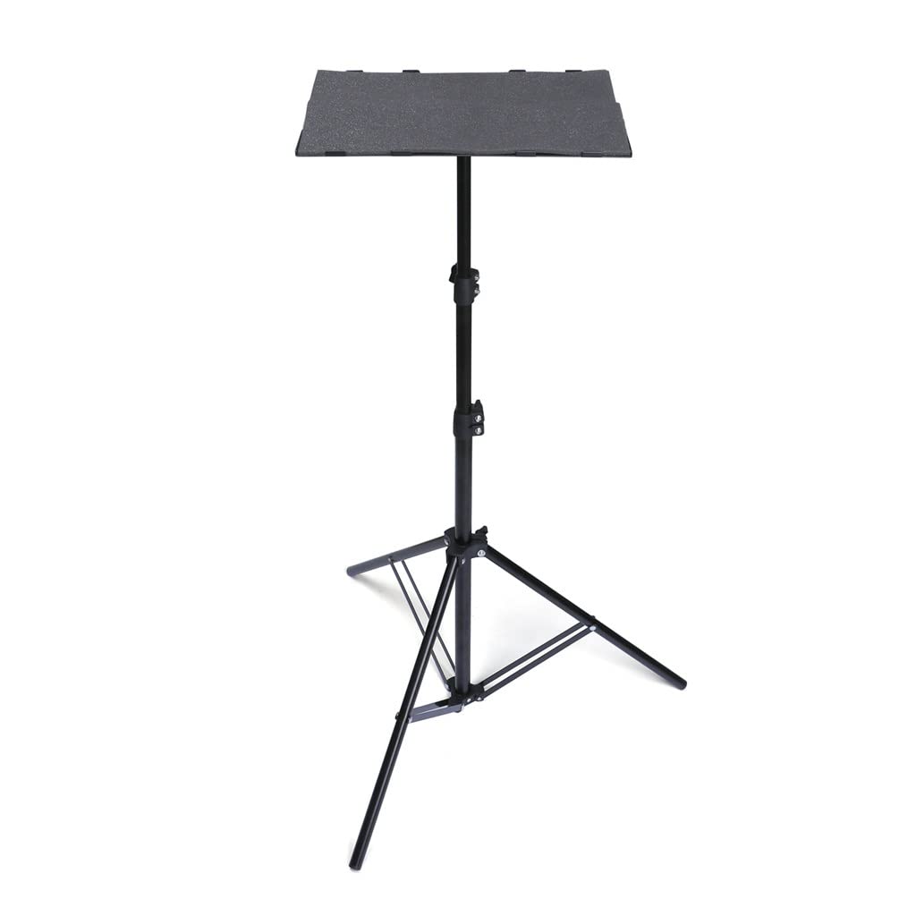 ZYZMH Foldable Projector Tripod Stand with Tray - Adjustable Laptop Bracket & Multifunctional DJ Rack - Portable for Home Theater, Office Presentations & DJ Equipment (One Size, As Shown)
