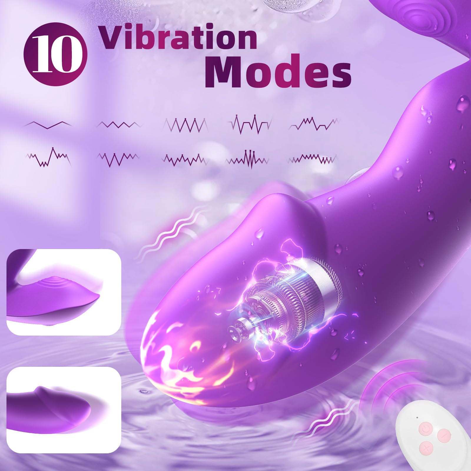 **Inflatable Butt Plug with 10 Vibration Modes & Remote Control – Prostate Massager & G-Spot Stimulator for Men, Women & Couples – Perfect for Couples Play & Solo Pleasure**