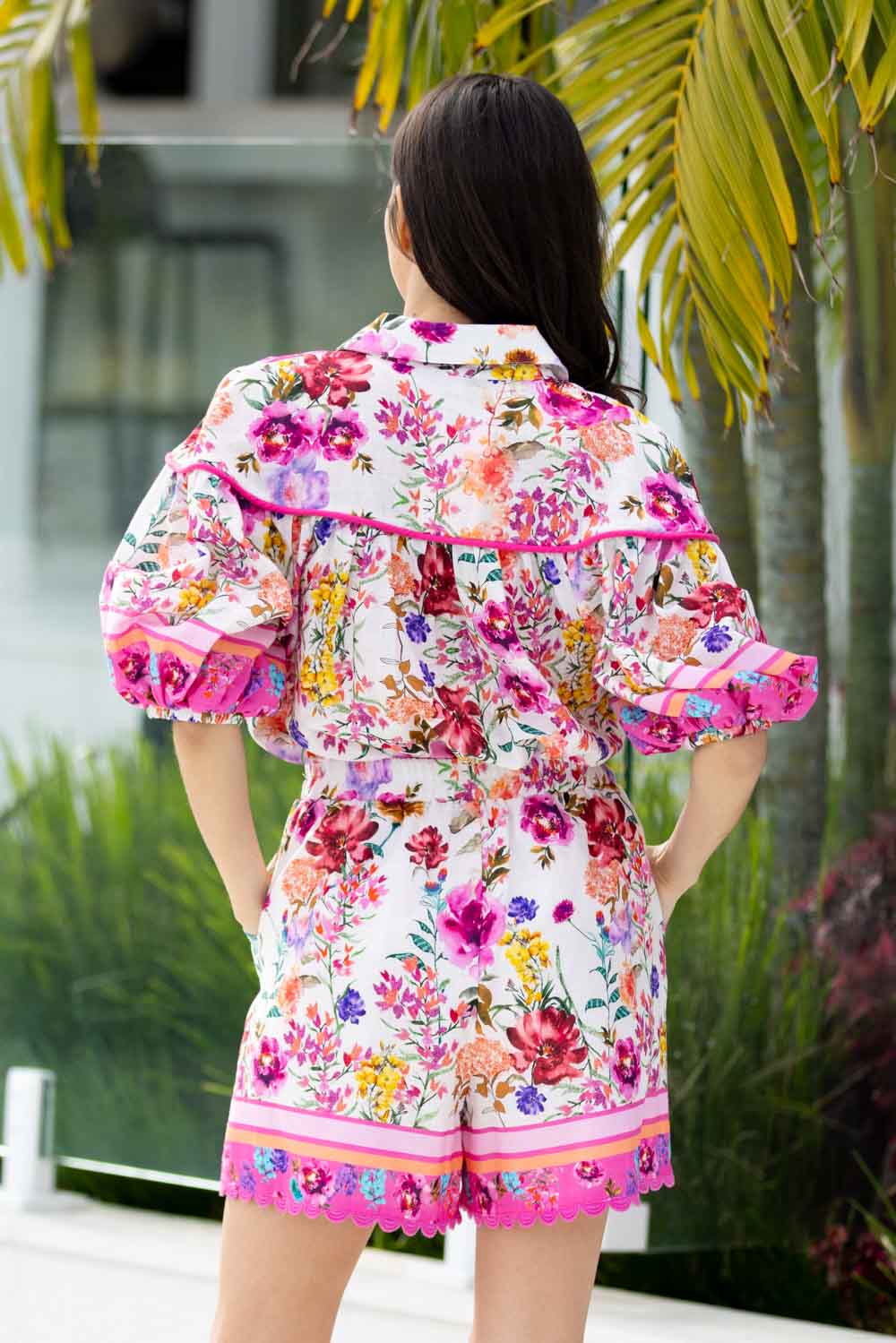 Gilly Blouse Floral Print Women's Tops - Elegant Flowy Shirt for Spring & Summer, Office Wear & Casual Outfits